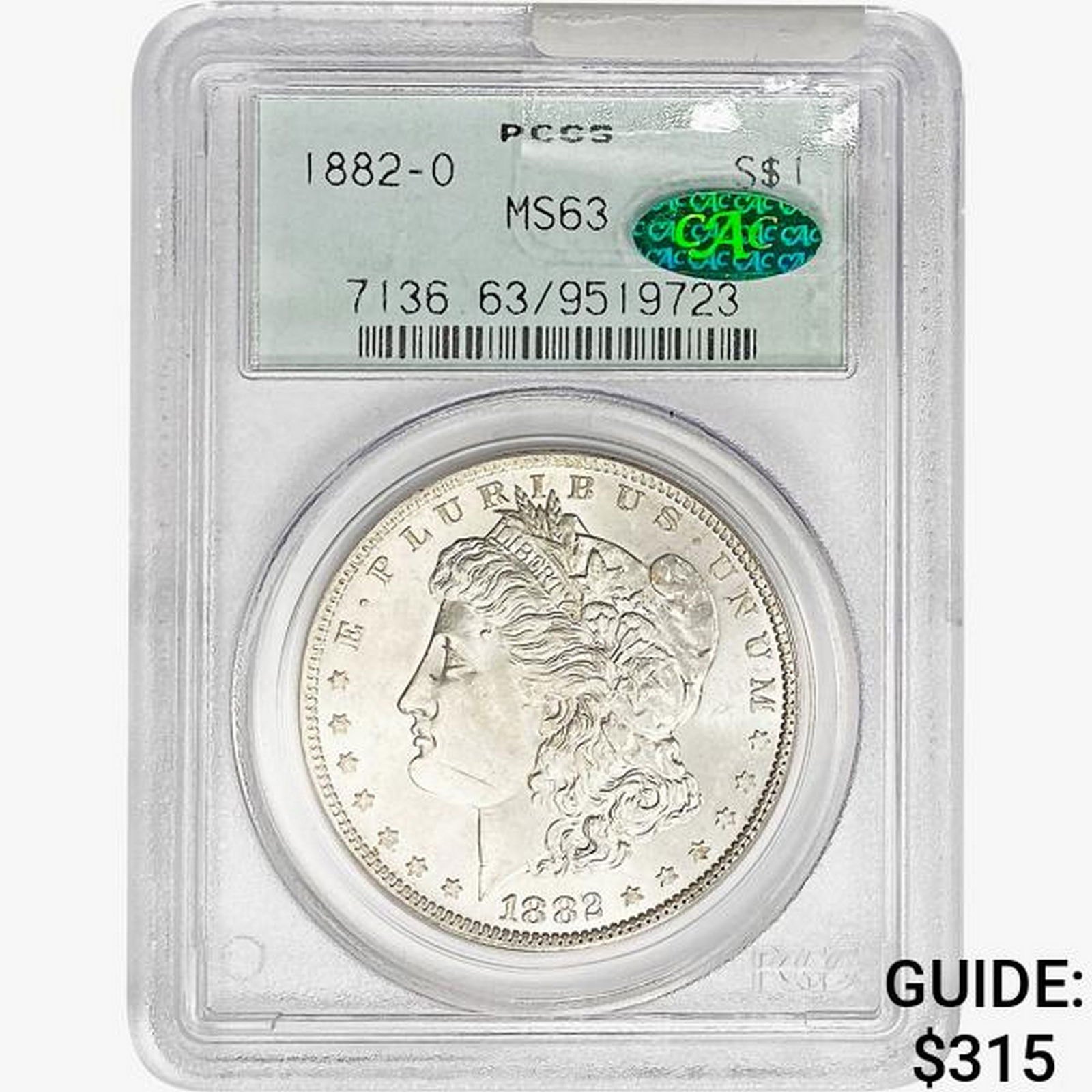 1882-O CAC Morgan Silver Dollar PCGS MS63 (1 of 2)