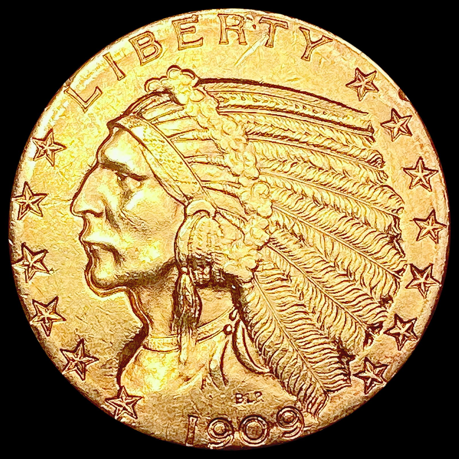 1909 D $5 Gold Half Eagle CHOICE AU (1 of 2)