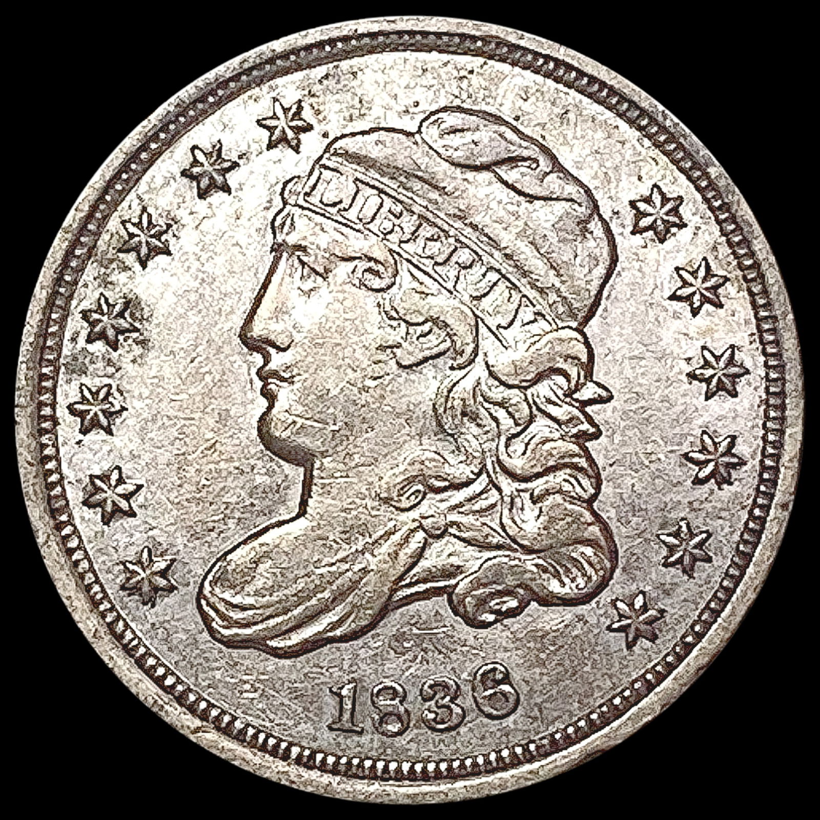 1836 Capped Bust Half Dime CLOSELY UNCIRCULATED (1 of 2)