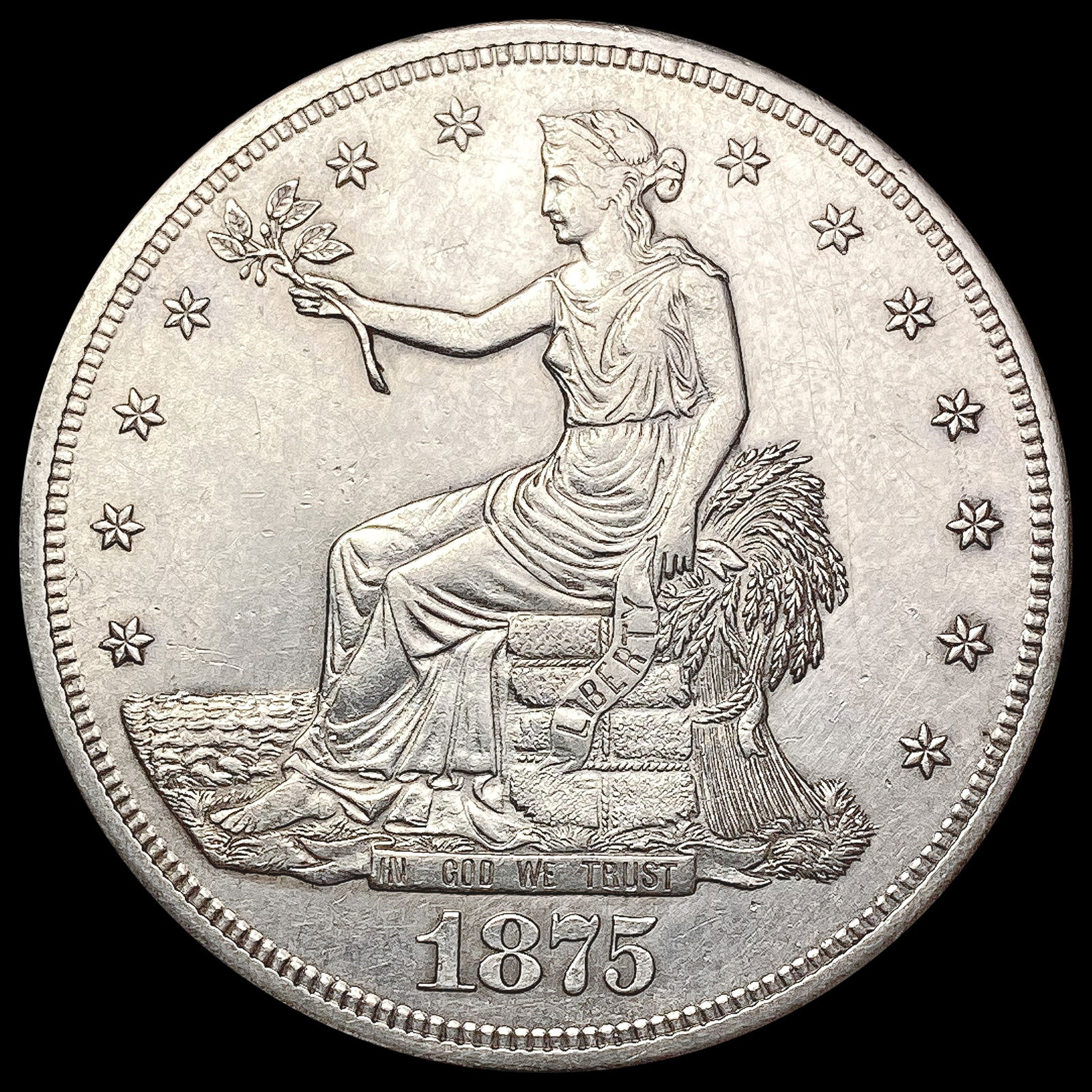 1875-S Silver Trade Dollar CHOICE AU (1 of 2)