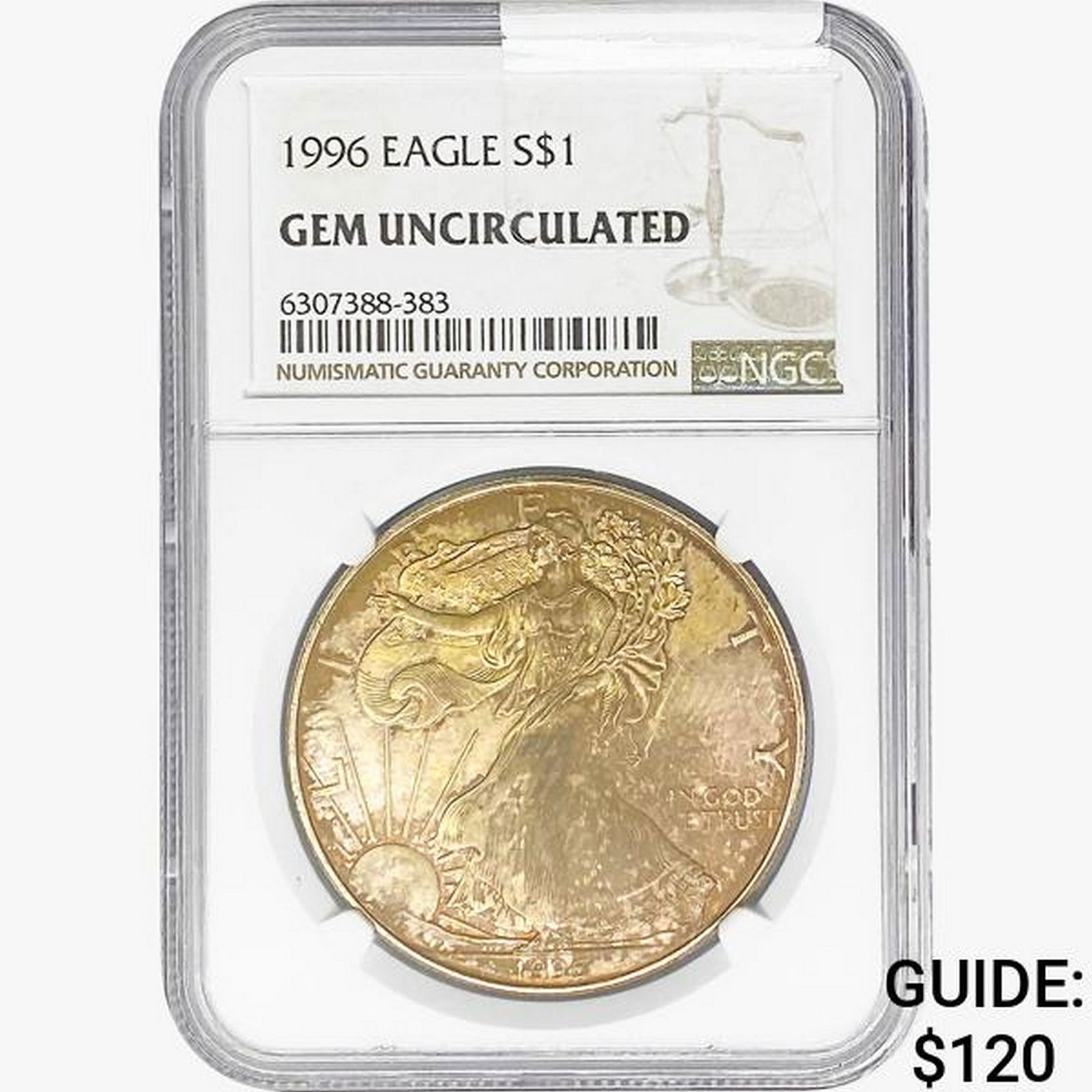 1996 Silver Eagle NGC GemUNC (1 of 2)