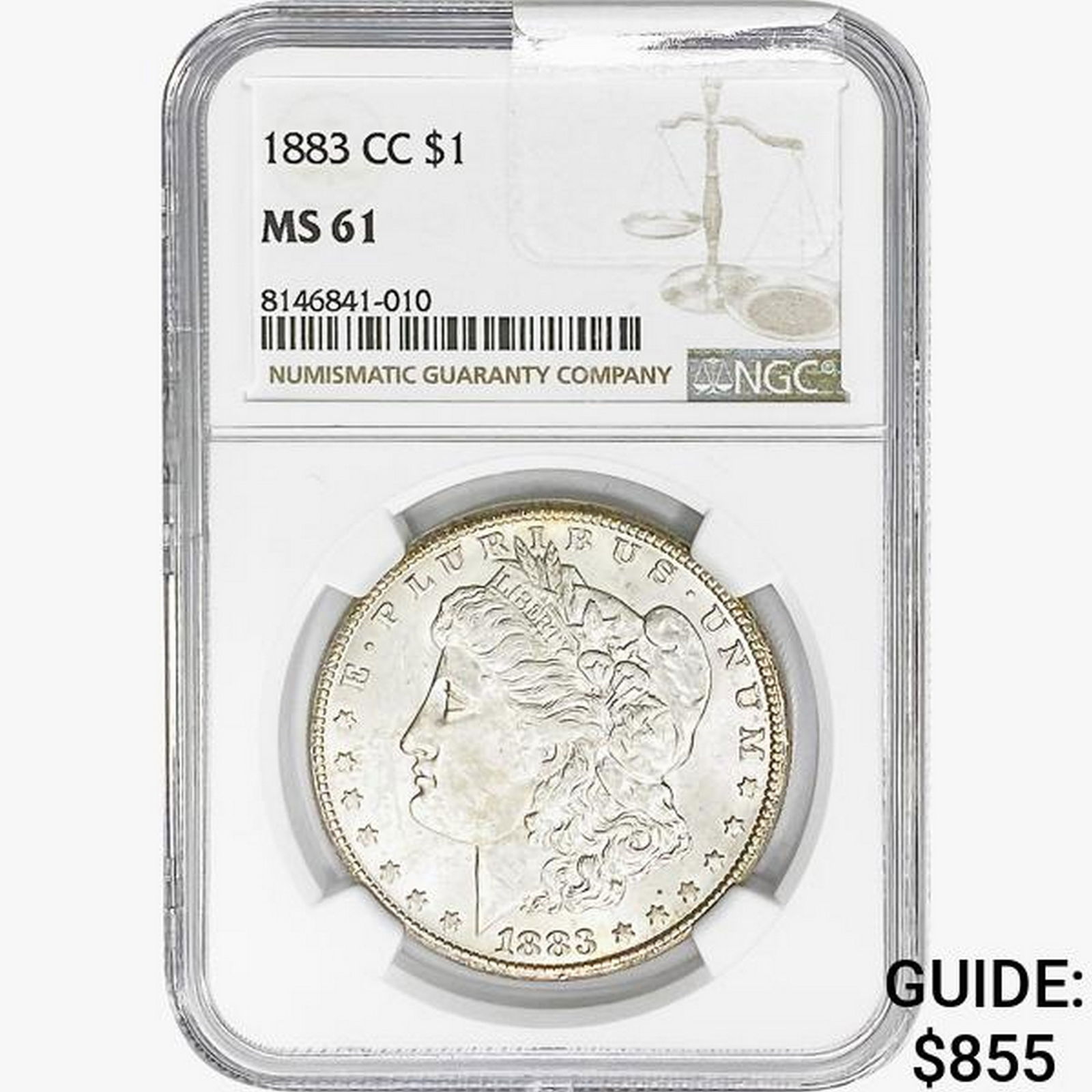 1883-CC Morgan Silver Dollar NGC MS61 (1 of 2)
