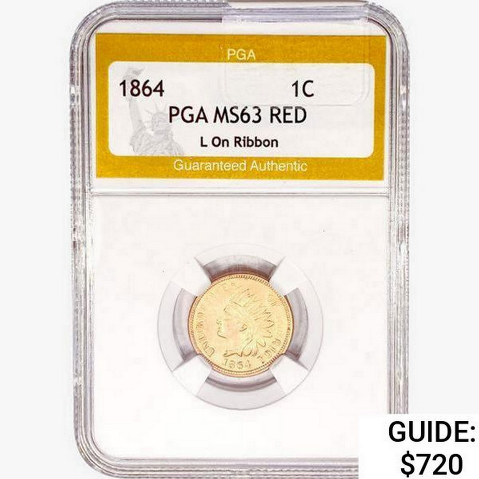 1864 Indian Head Cent PGA MS63 RED (1 of 2)