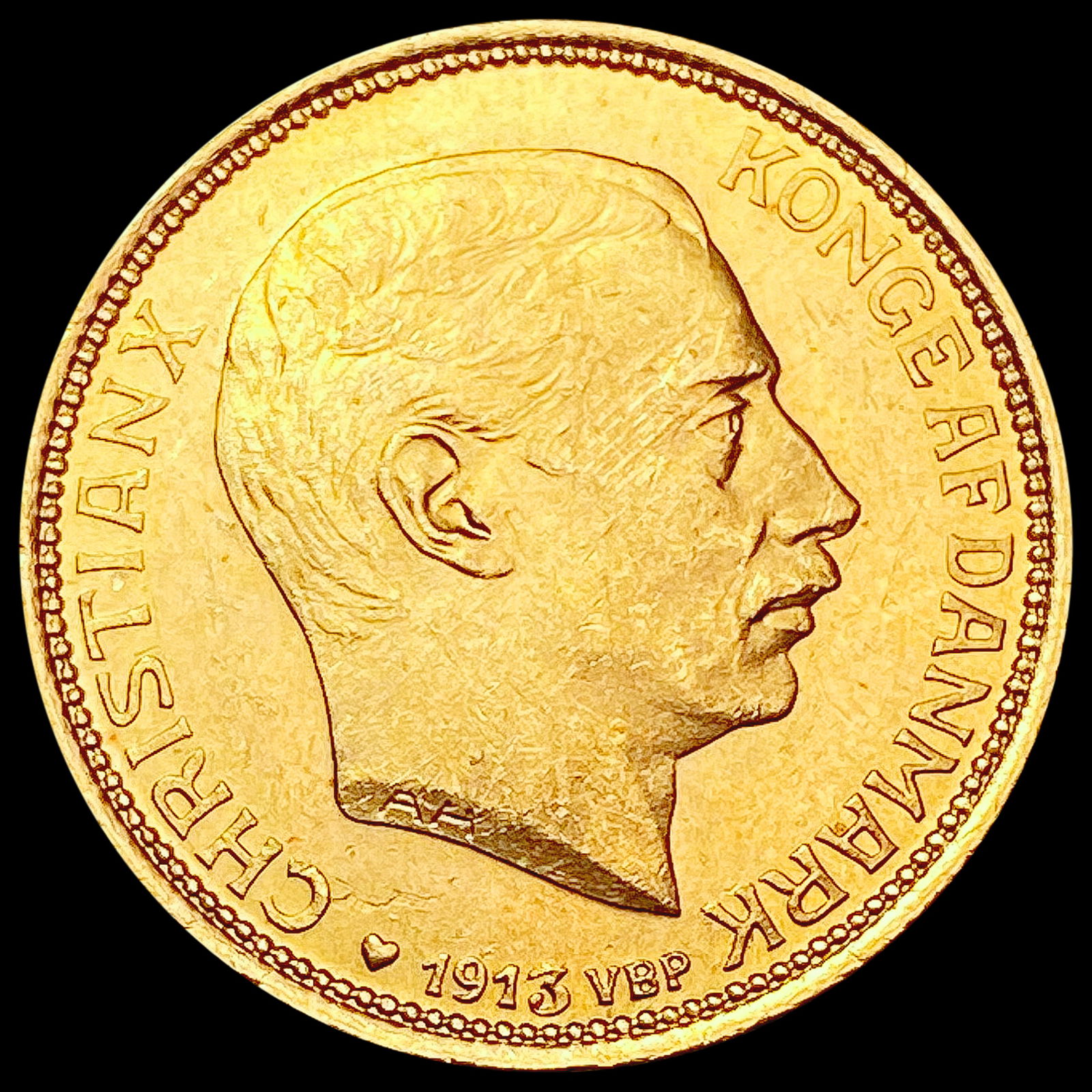 1913 Denmark Gold 20 Kroner 0.2592oz CLOSELY UNCIRCULATED (1 of 2)