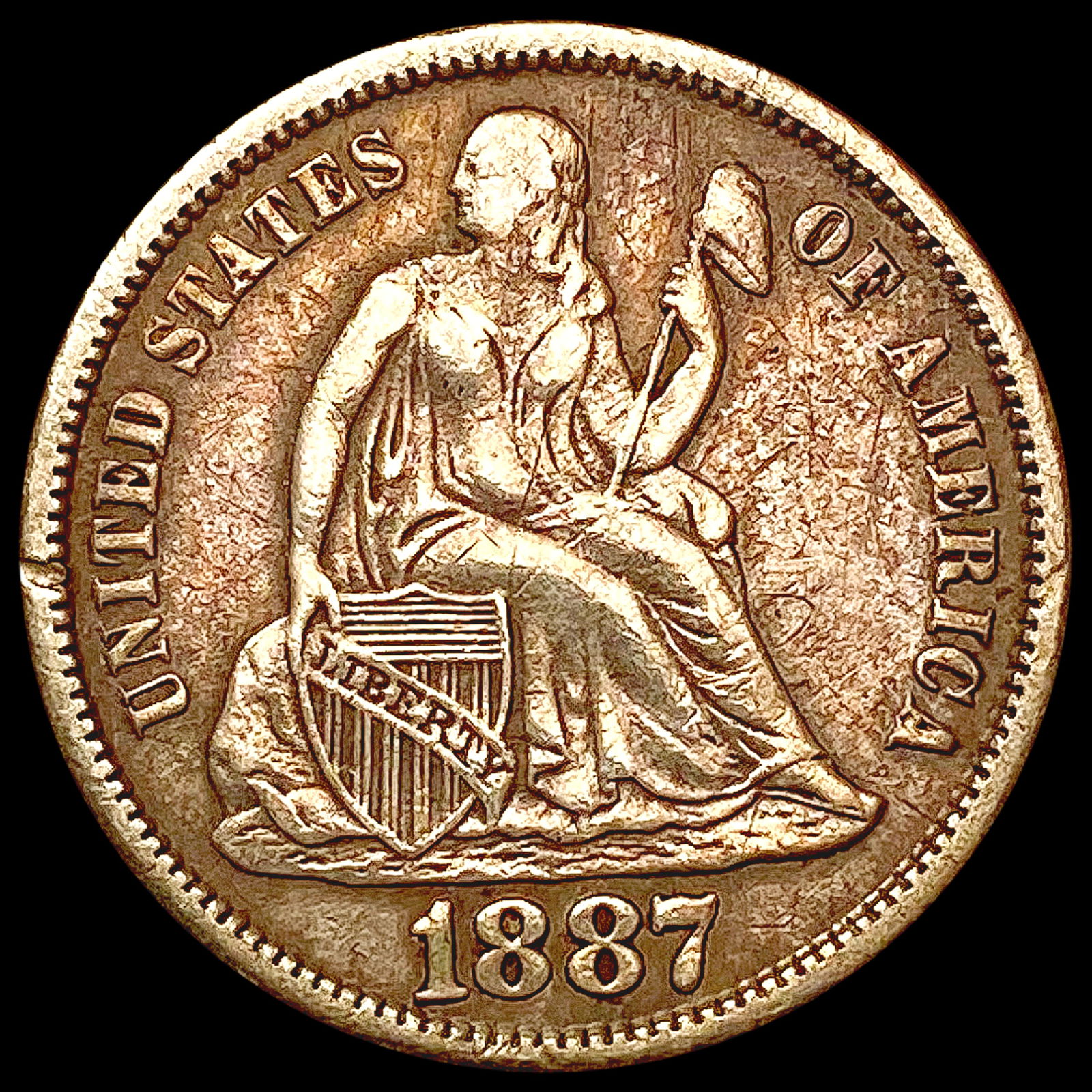 1887-S Seated Liberty Dime LIGHTLY CIRCULATED (1 of 2)