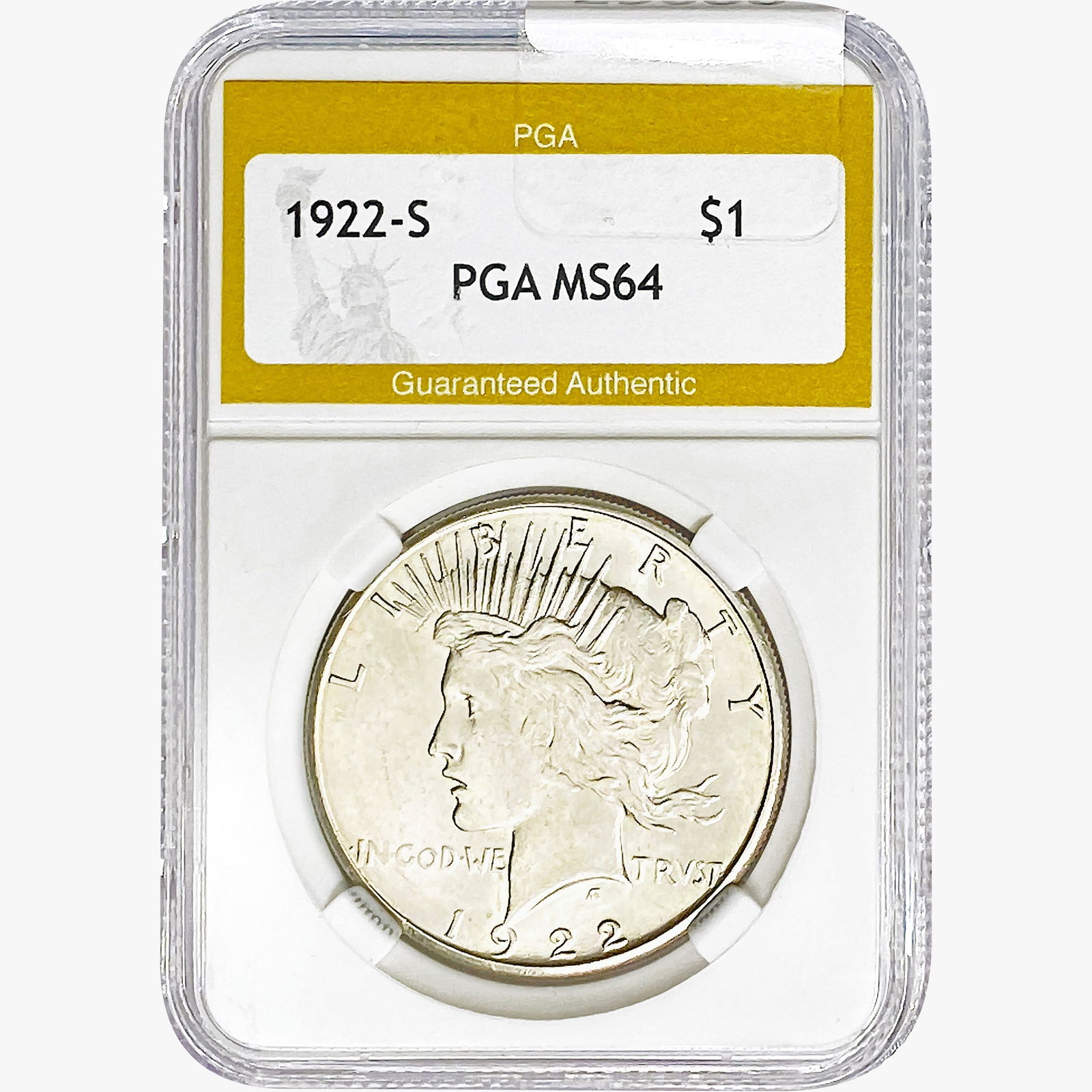 1922-S Silver Peace Dollar PGA MS64 (1 of 2)
