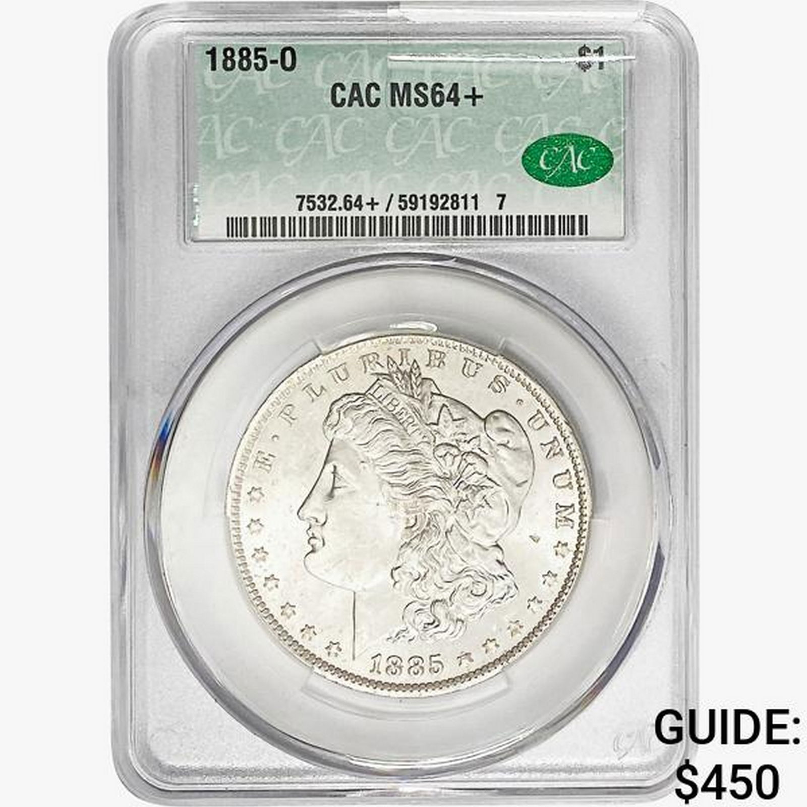 1885-O Morgan Silver Dollar CAC MS64+ (1 of 2)