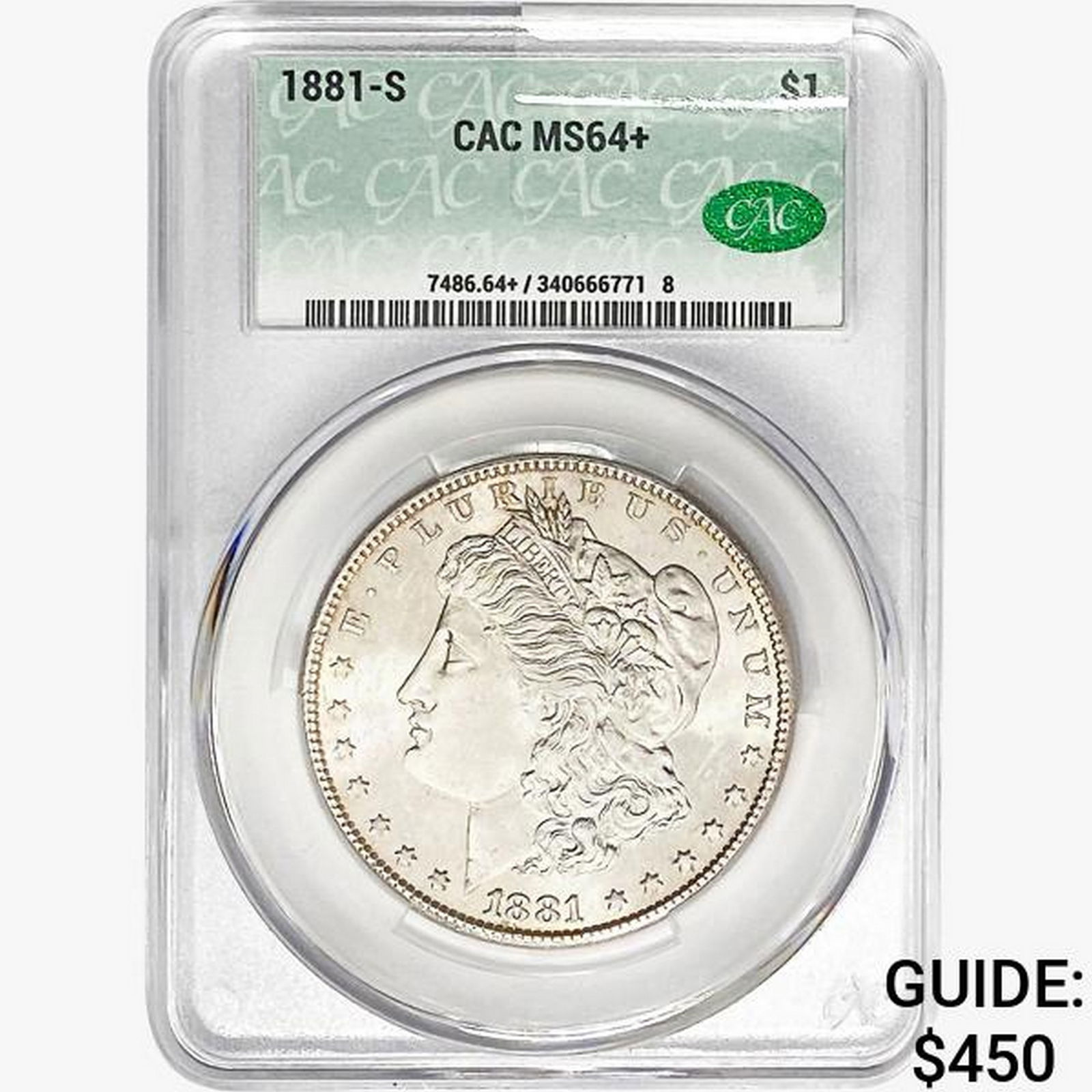 1881-S Morgan Silver Dollar CAC MS64+ (1 of 2)