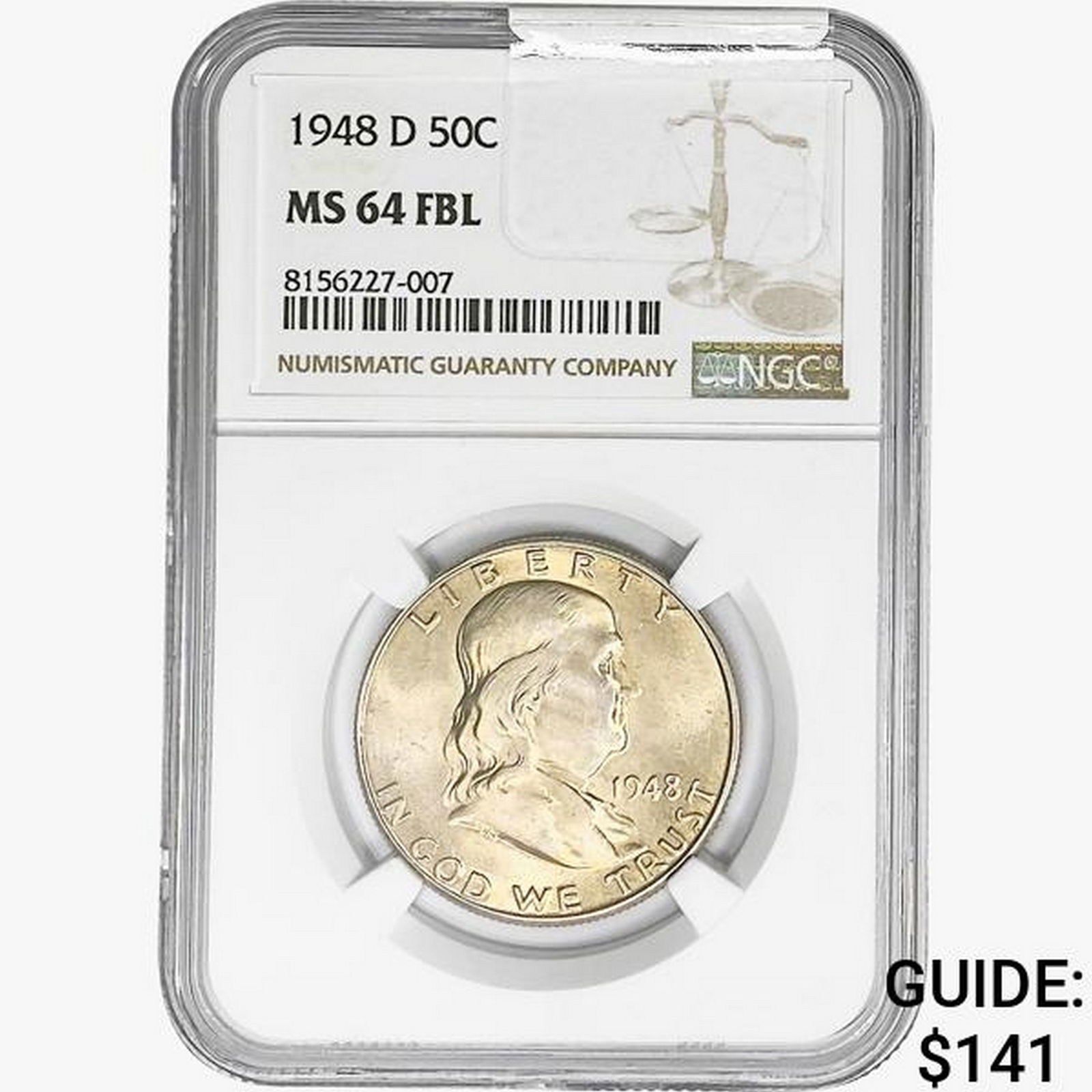 1948-D Franklin Half Dollar NGC MS64 FBL (1 of 2)