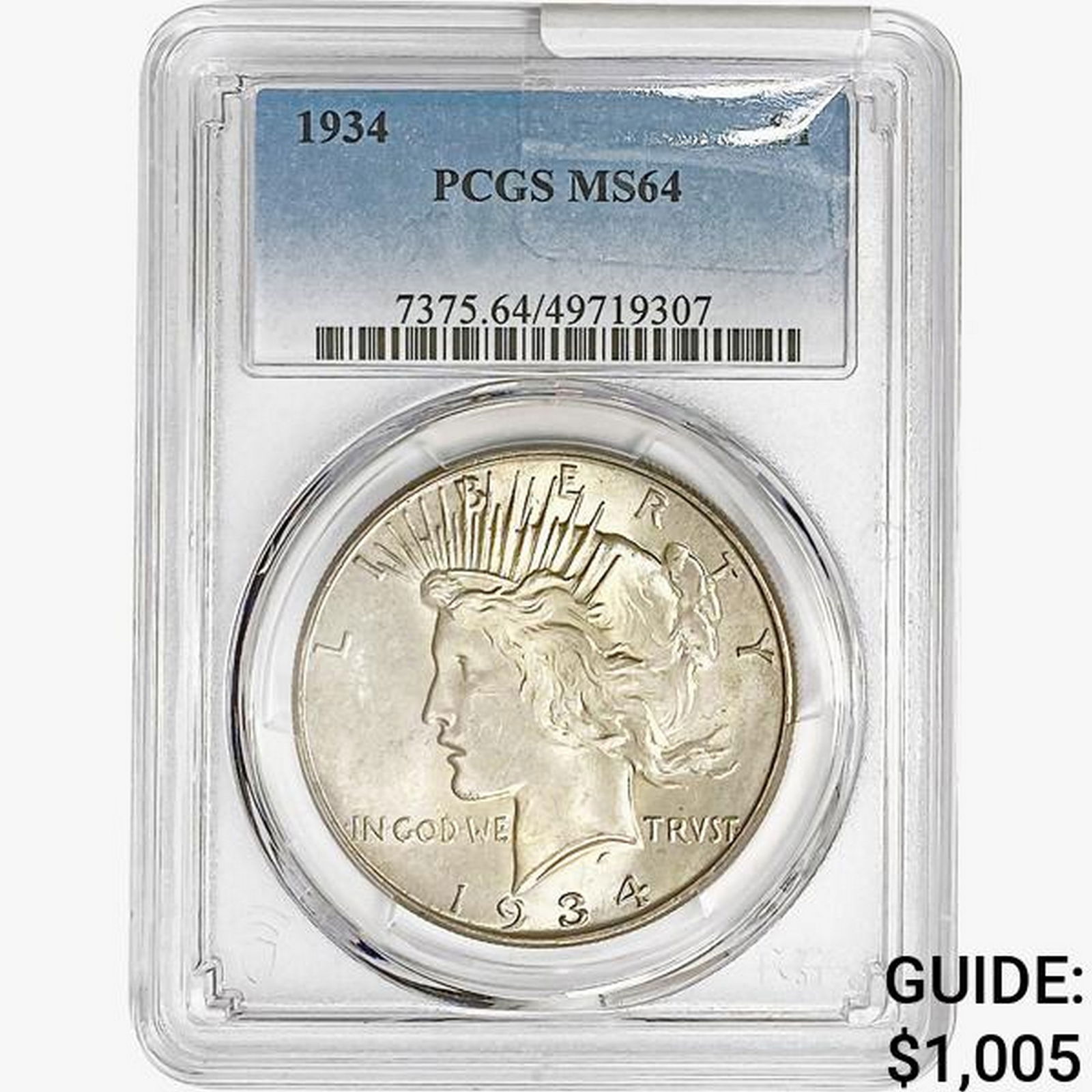 1934 Silver Peace Dollar PCGS MS64 (1 of 2)