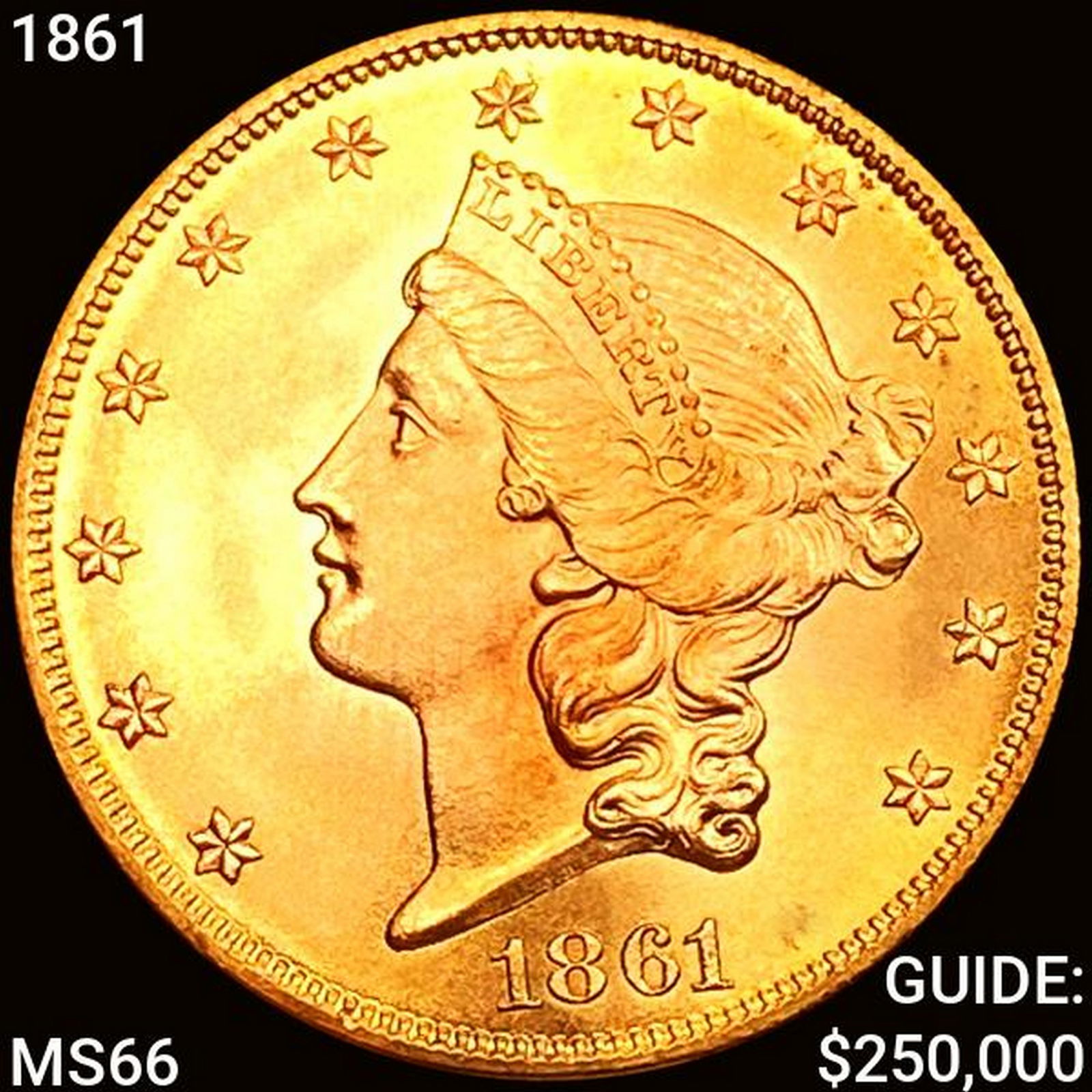 1861 $20 Gold Double Eagle GEM BU (1 of 2)