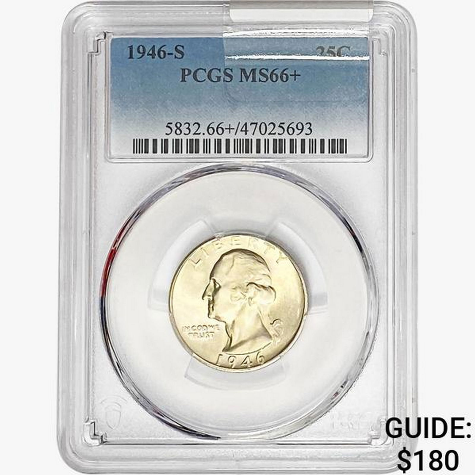 1946-S Washington Silver Quarter PCGS MS66+ (1 of 2)