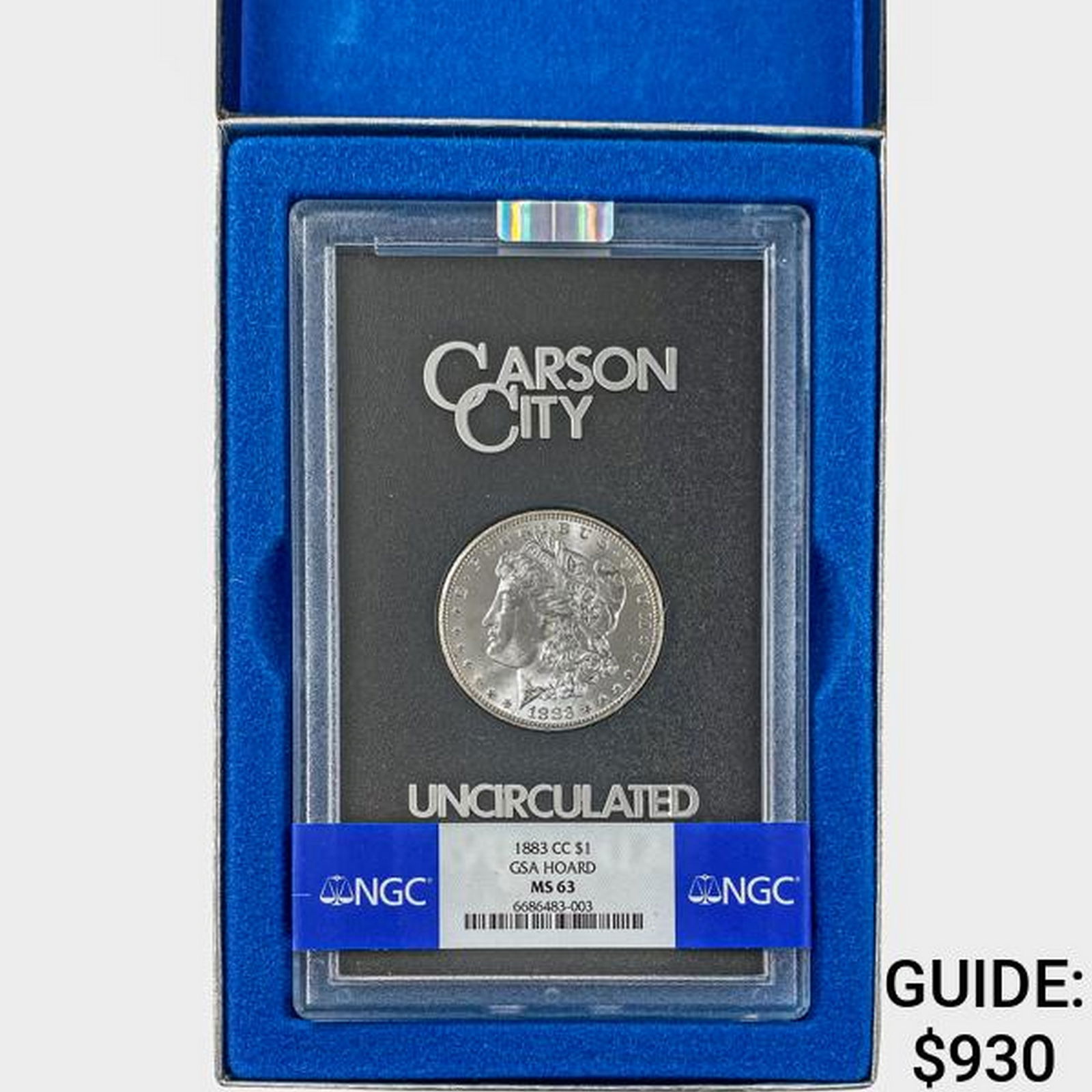 1883-CC Morgan Silver Dollar NGC MS63 GSA (1 of 3)