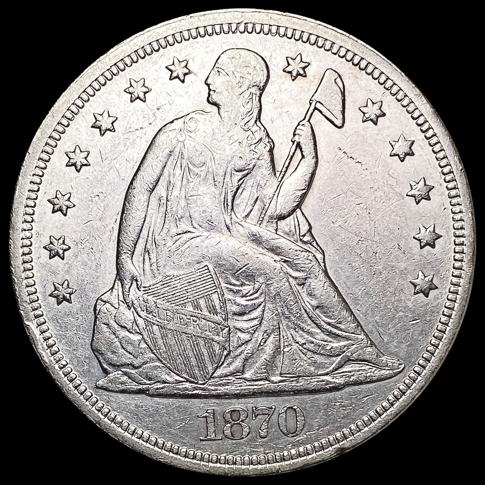 1870 Seated Liberty Dollar CLOSELY UNCIRCULATED (1 of 2)