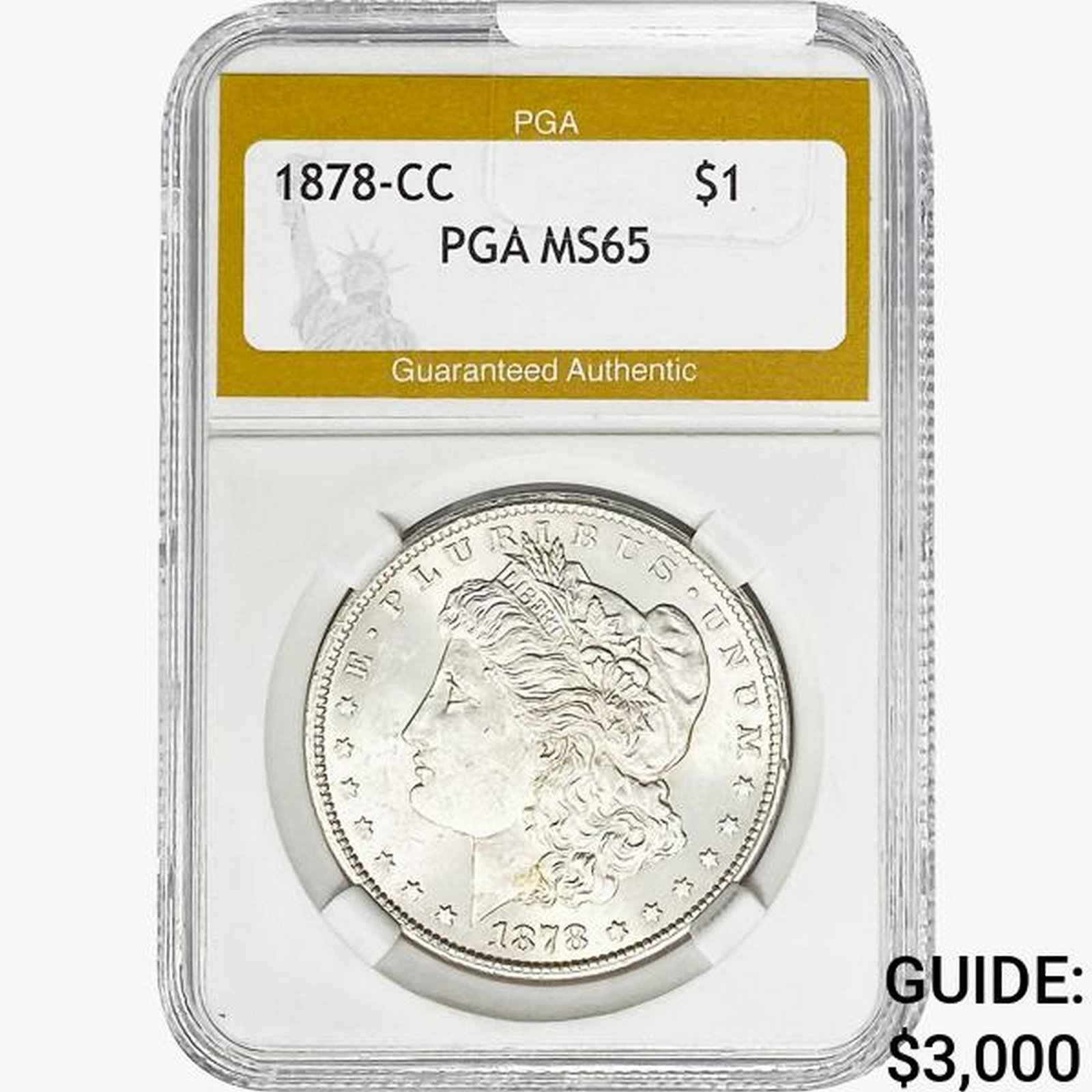 1878-CC Morgan Silver Dollar PGA MS65: 1878-CC Morgan Silver Dollar PGA MS65