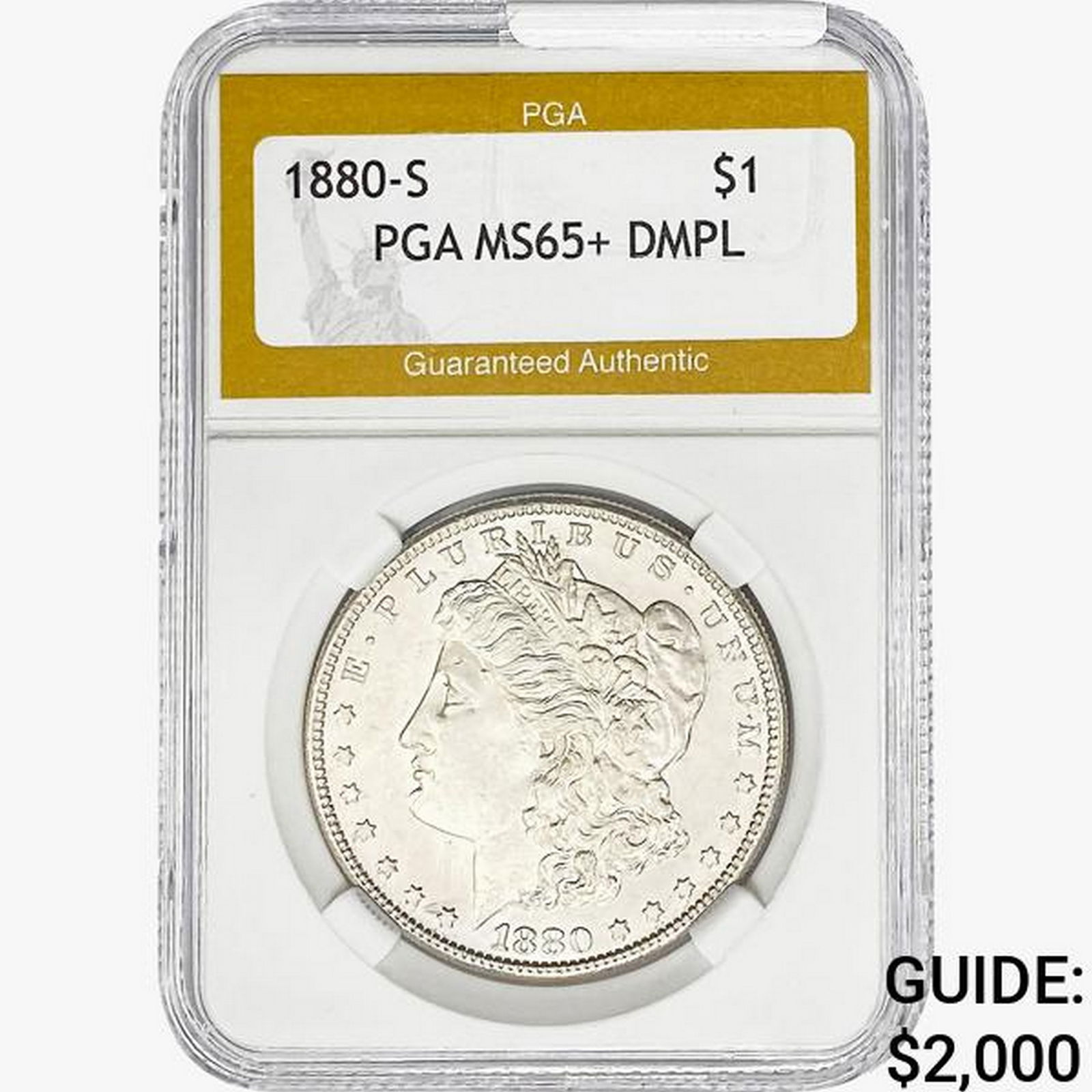 1880-S Morgan Silver Dollar PGA MS65+ DMPL (1 of 2)