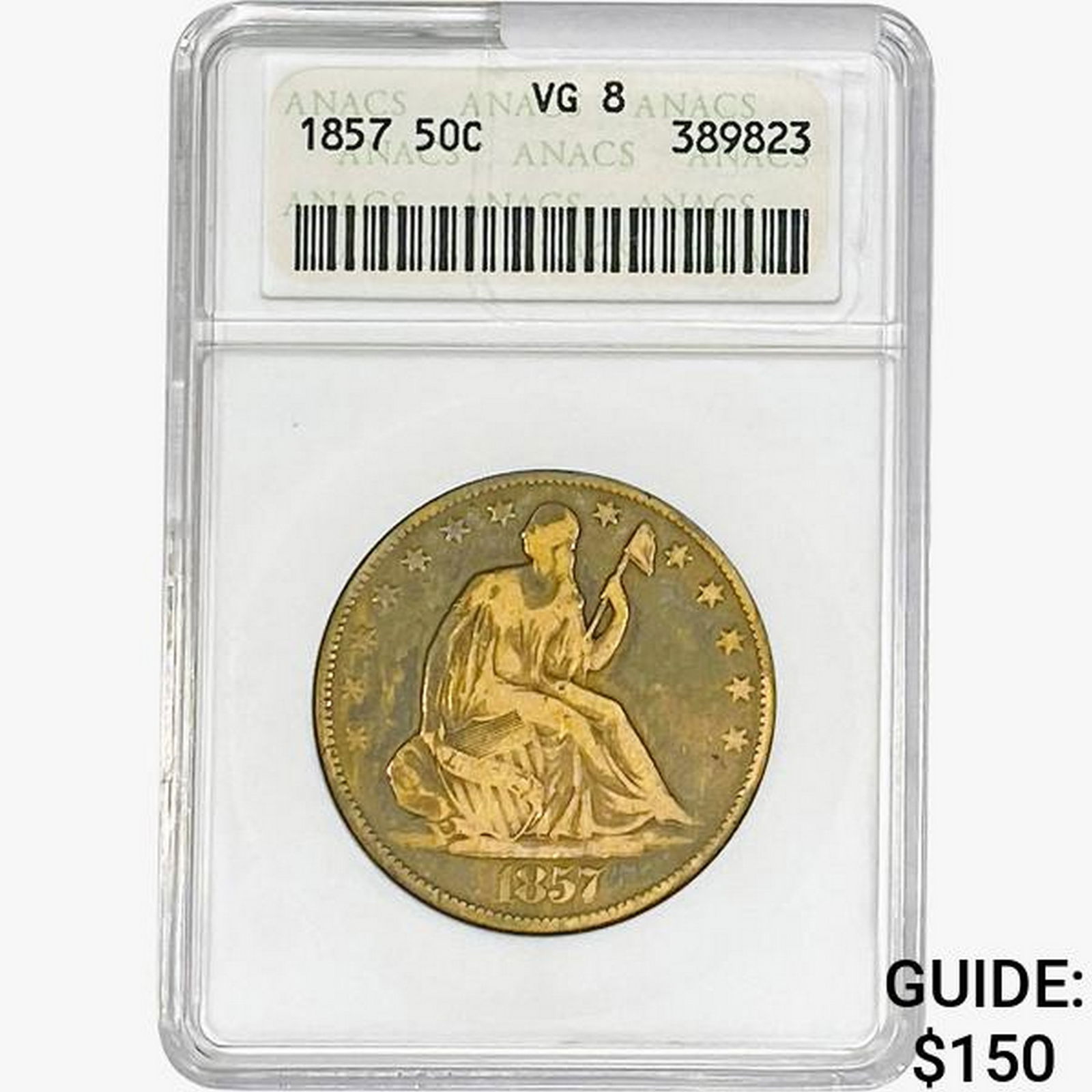 1875 Seated Liberty Half Dollar ANACS VG8 (1 of 2)