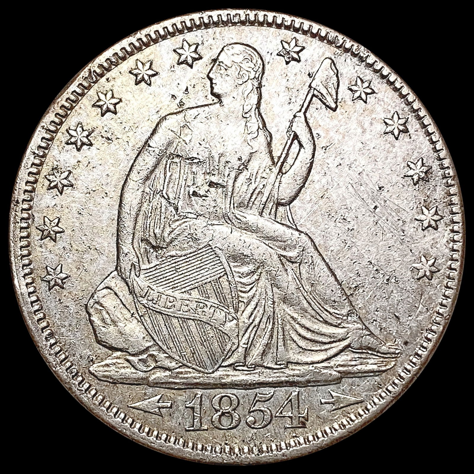 1854 Arrows Seated Liberty Half Dollar CLOSELY UNCIRCULATED (1 of 2)