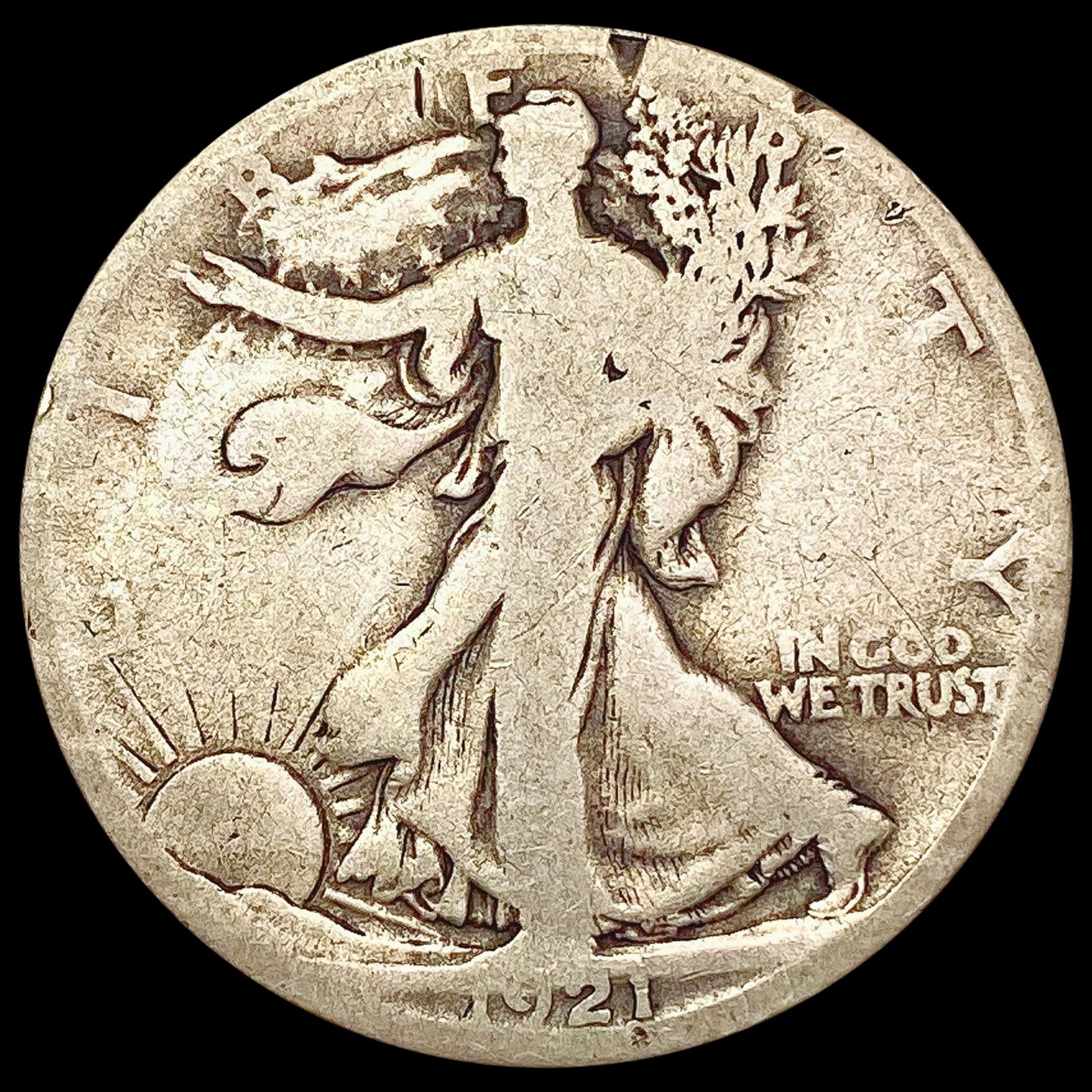 1921-D Walking Liberty Half Dollar NICELY CIRCULATED (1 of 2)