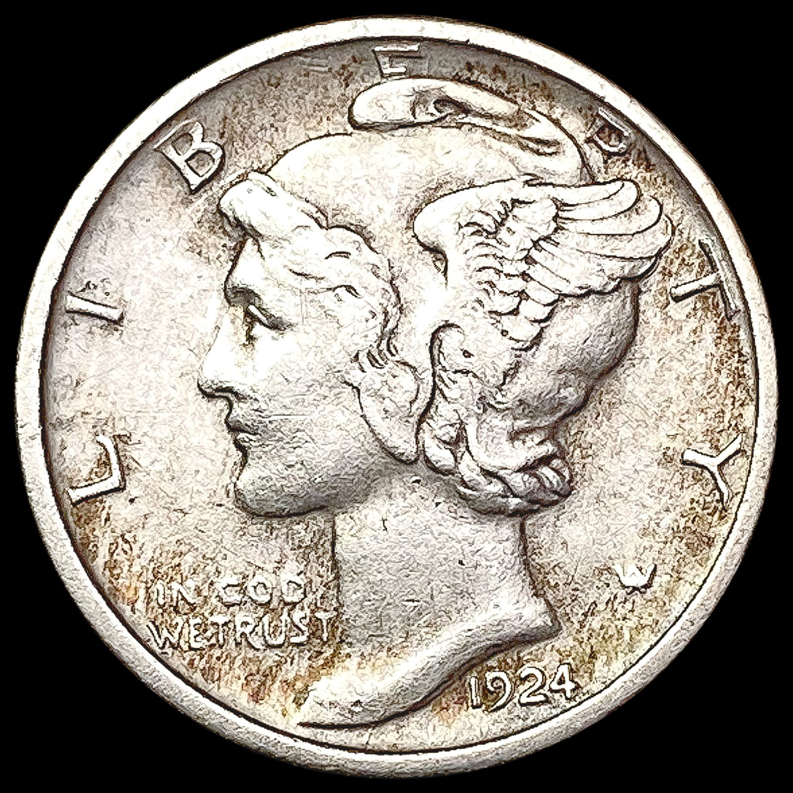 1924 D Mercury Dime NEARLY UNCIRCULATED (1 of 2)