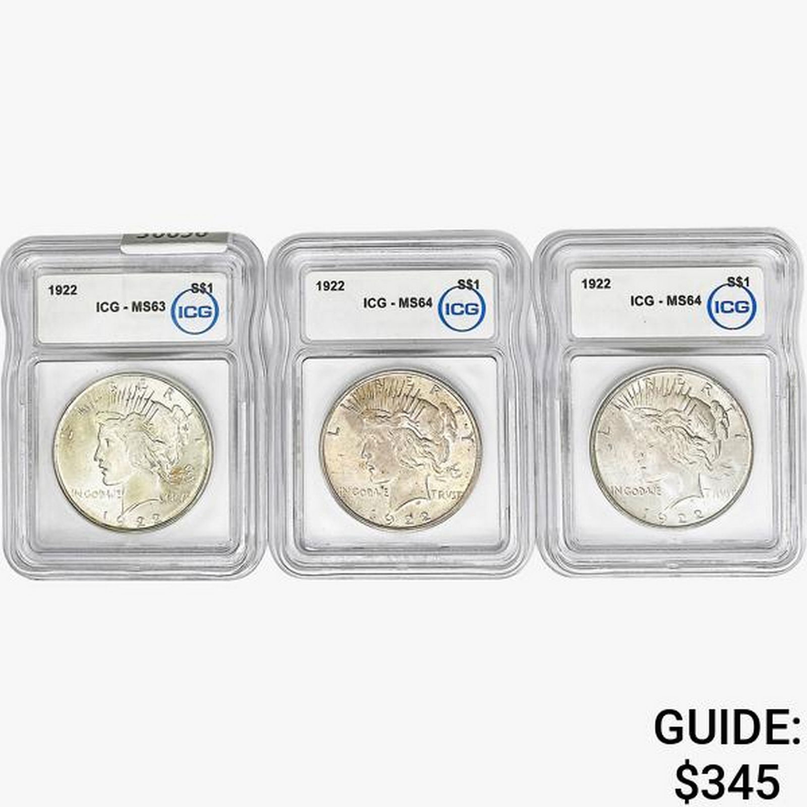 [3]1922 Silver Peace Dollar ICG MS63-64 (1 of 2)