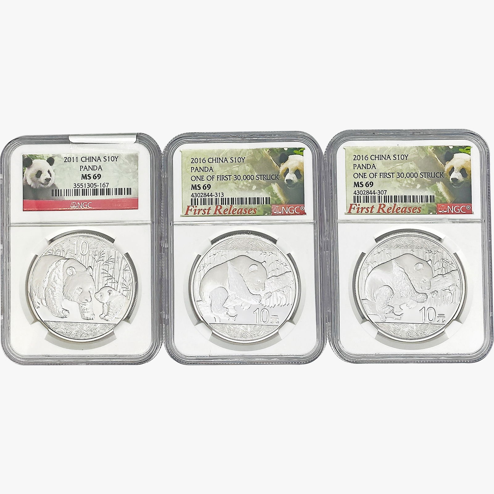 [3]2011-2016 1oz Silver China 10Y Panda NGC MS69 (1 of 2)