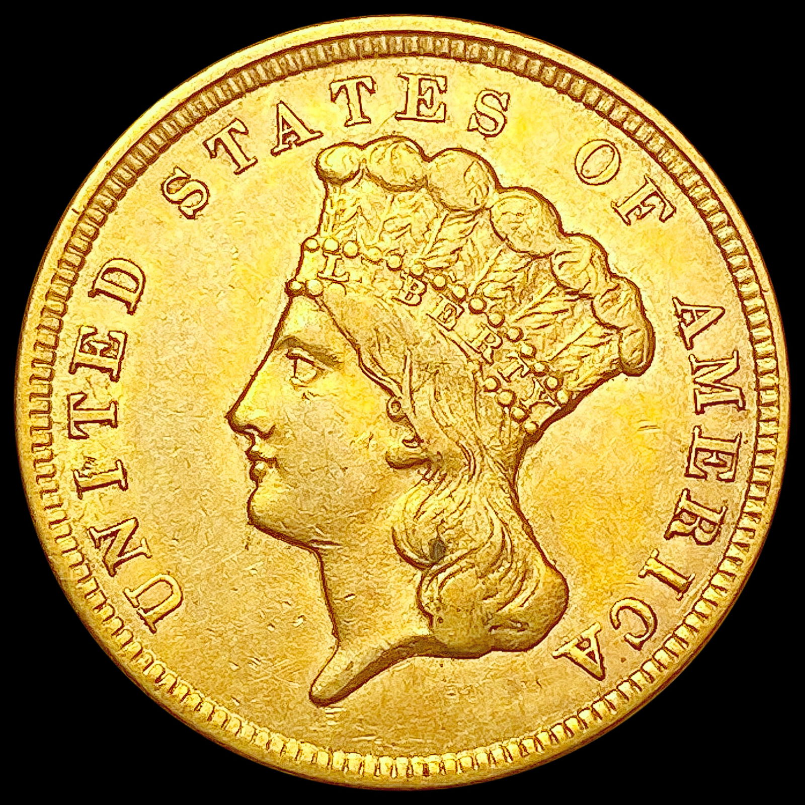 1854 $3 Gold Piece CLOSELY UNCIRCULATED (1 of 2)
