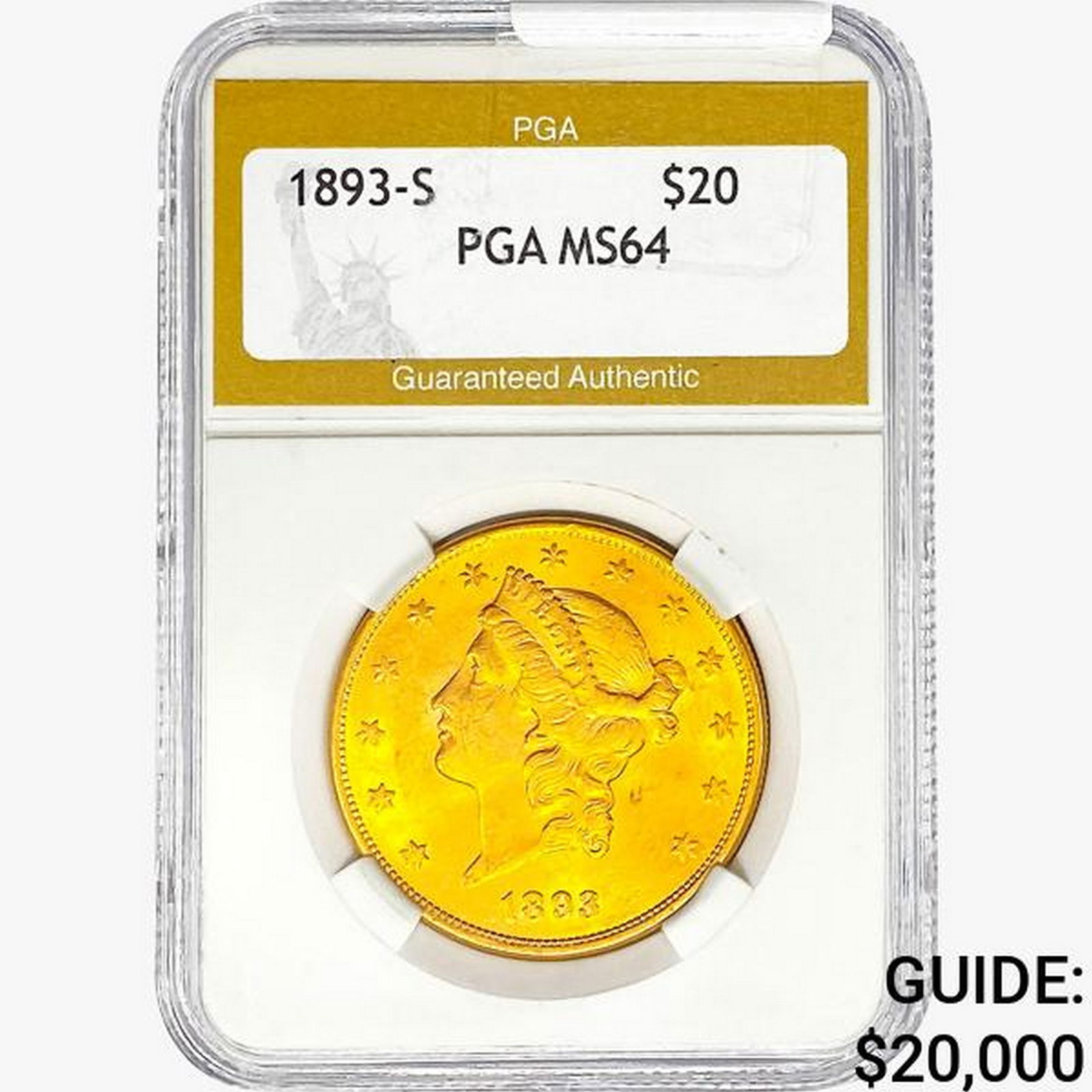 1893-S $20 Gold Double Eagle PGA MS64 (1 of 2)