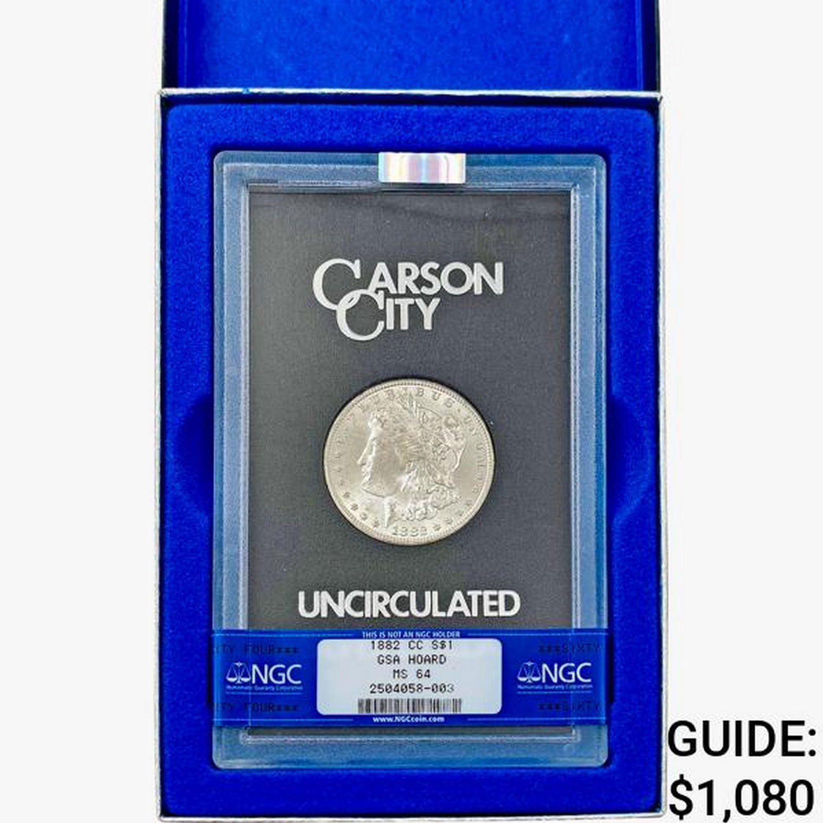 1882-CC Morgan Silver Dollar NGC MS64 GSA (1 of 3)