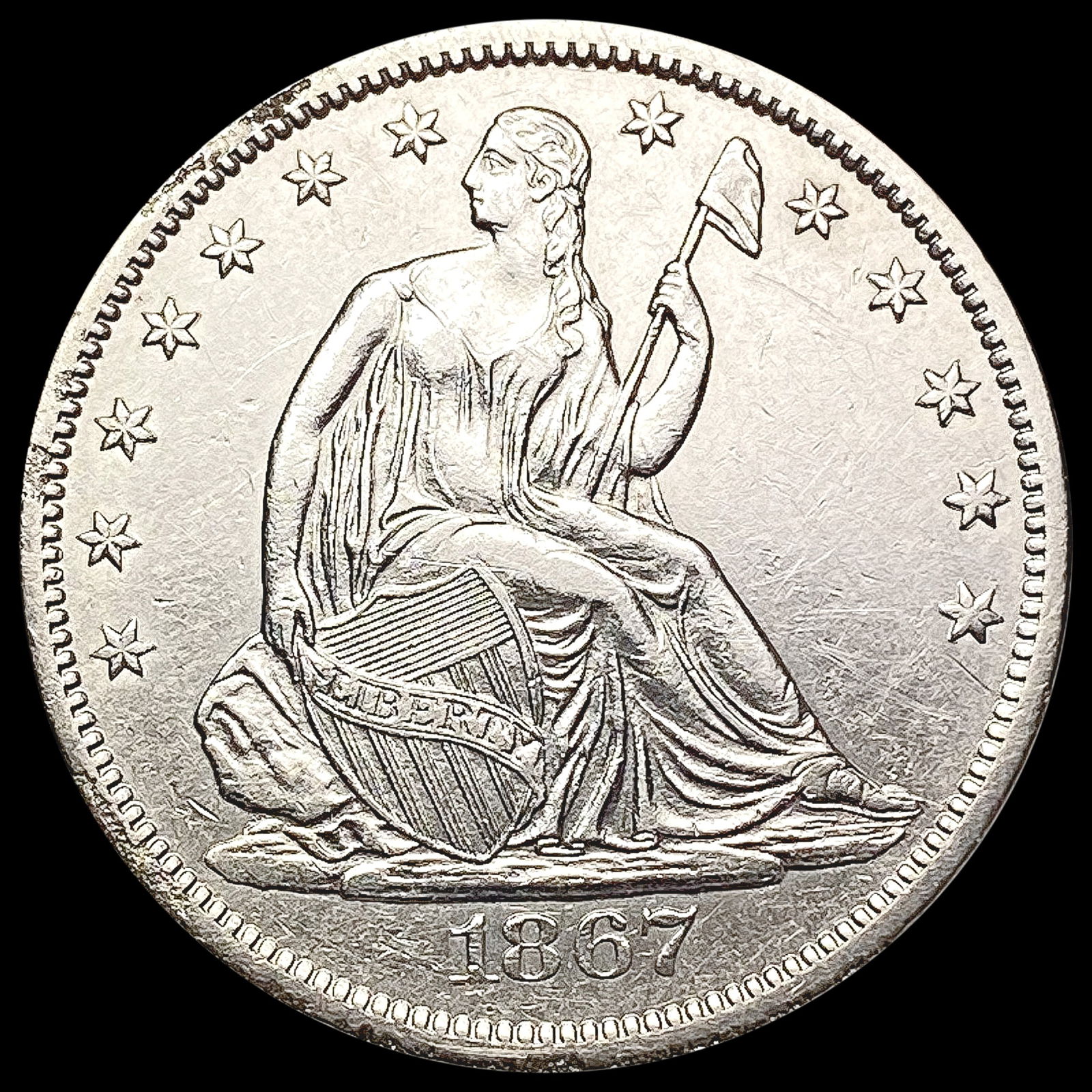 1867-S Seated Liberty Half Dollar UNCIRCULATED (1 of 2)
