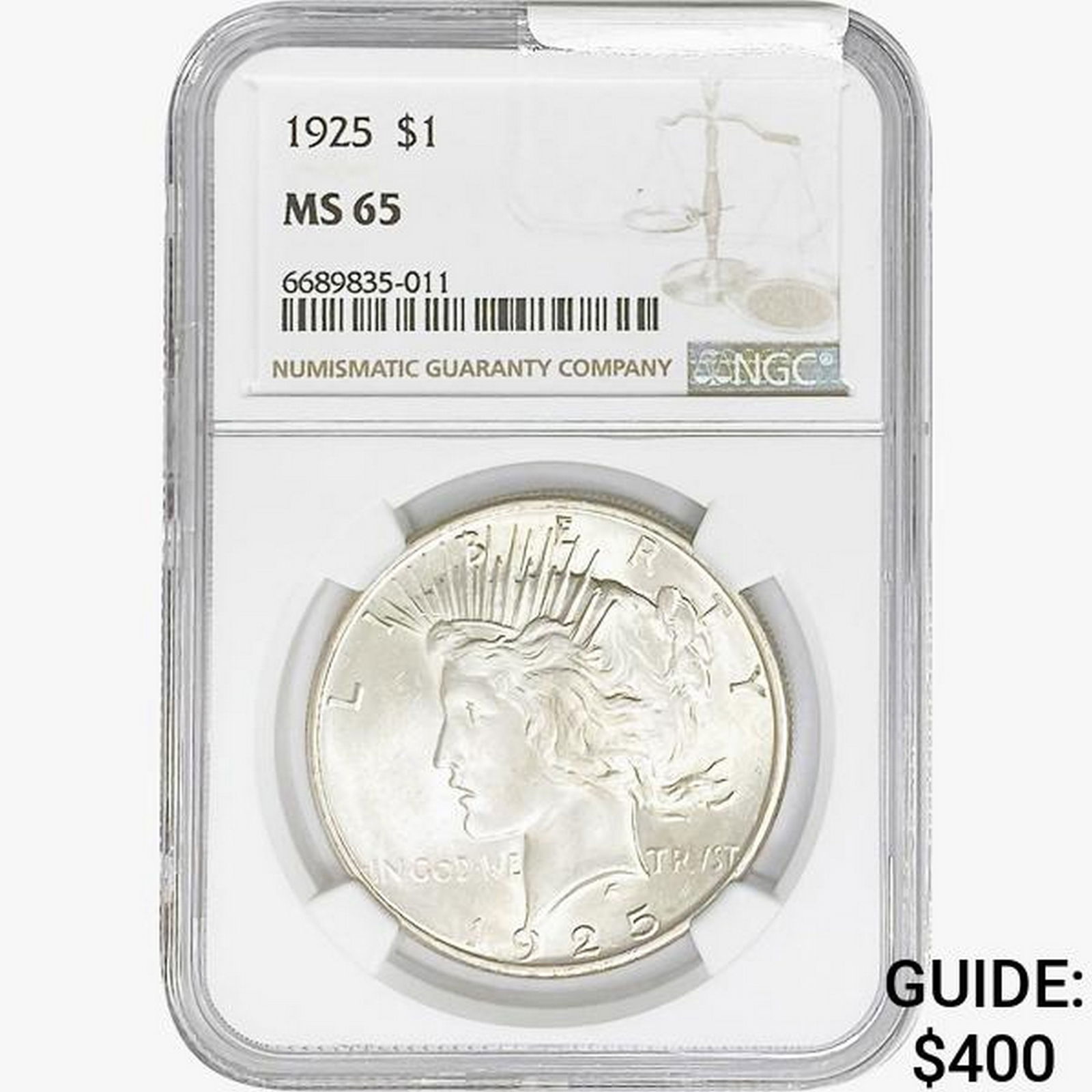 1925 Silver Peace Dollar NGC MS65 (1 of 2)