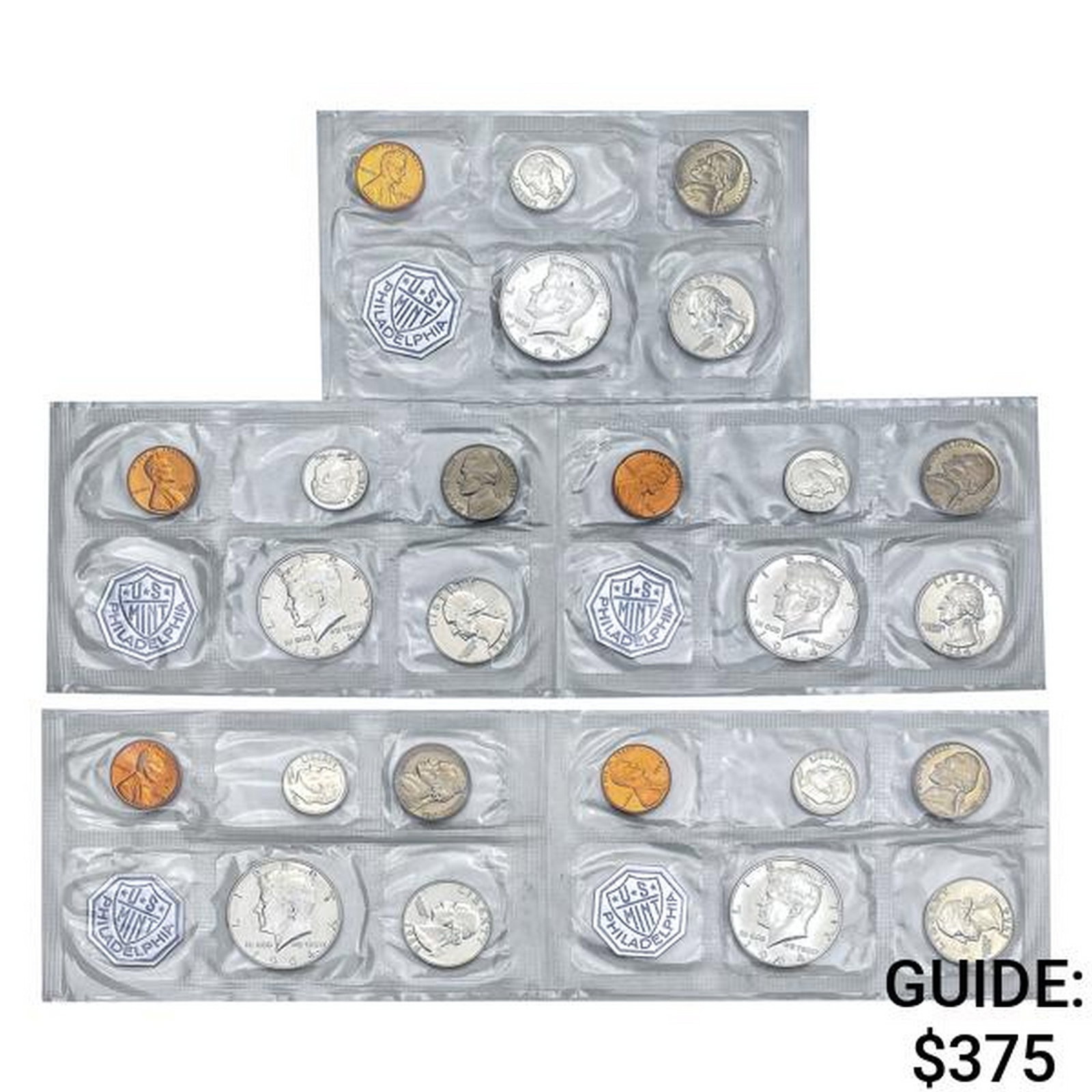 [5] 1964 5-Coin U.S. Mint Philadelphia Soft Pack: [5] 1964 5-Coin U.S. Mint Philadelphia Soft Pack