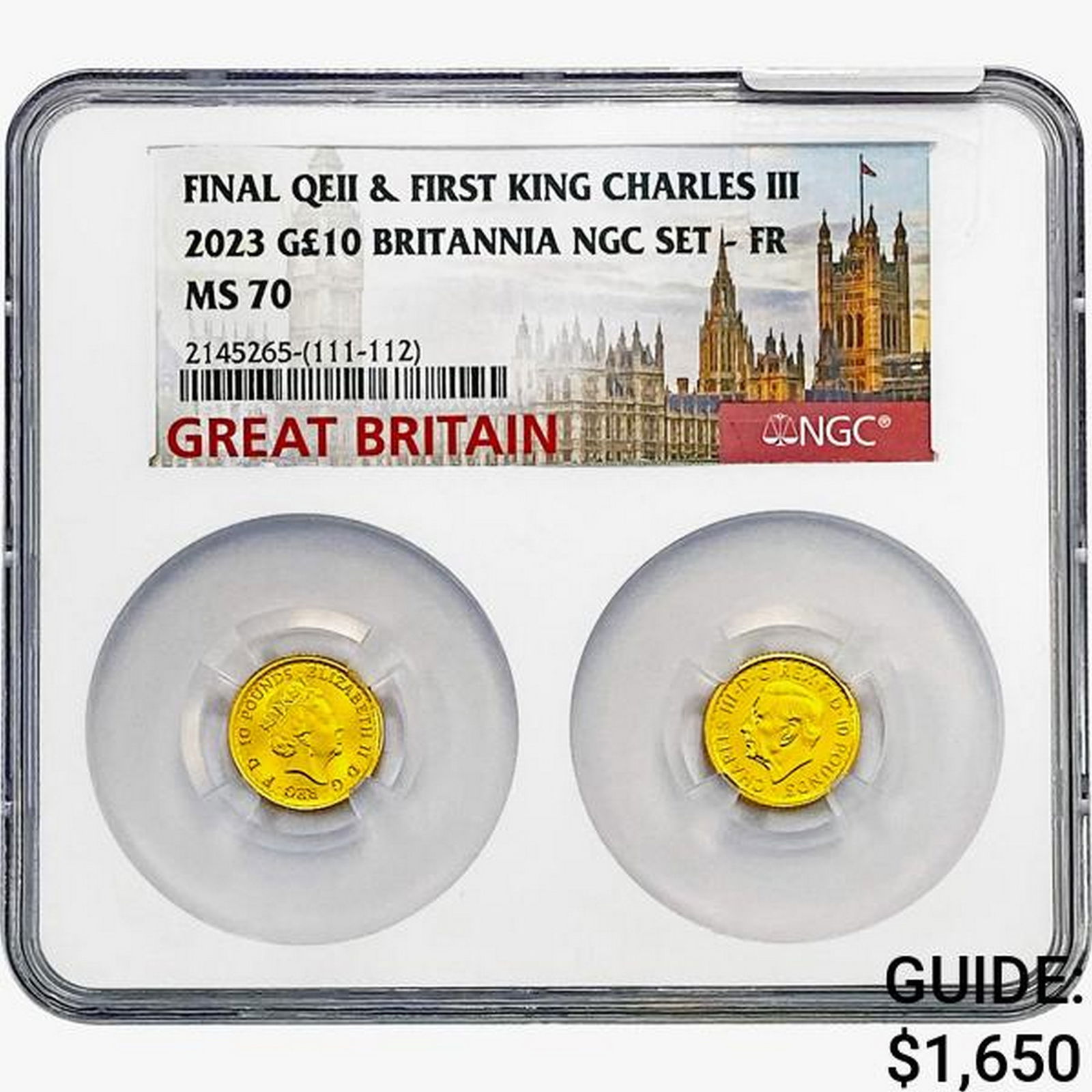 [2]2023 1/10oz G10 Pounds-QEII/King Set NGC MS70 (1 of 2)