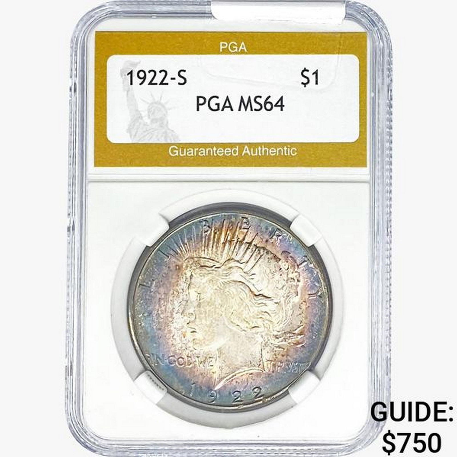 1922-S Silver Peace Dollar PGA MS64 (1 of 2)