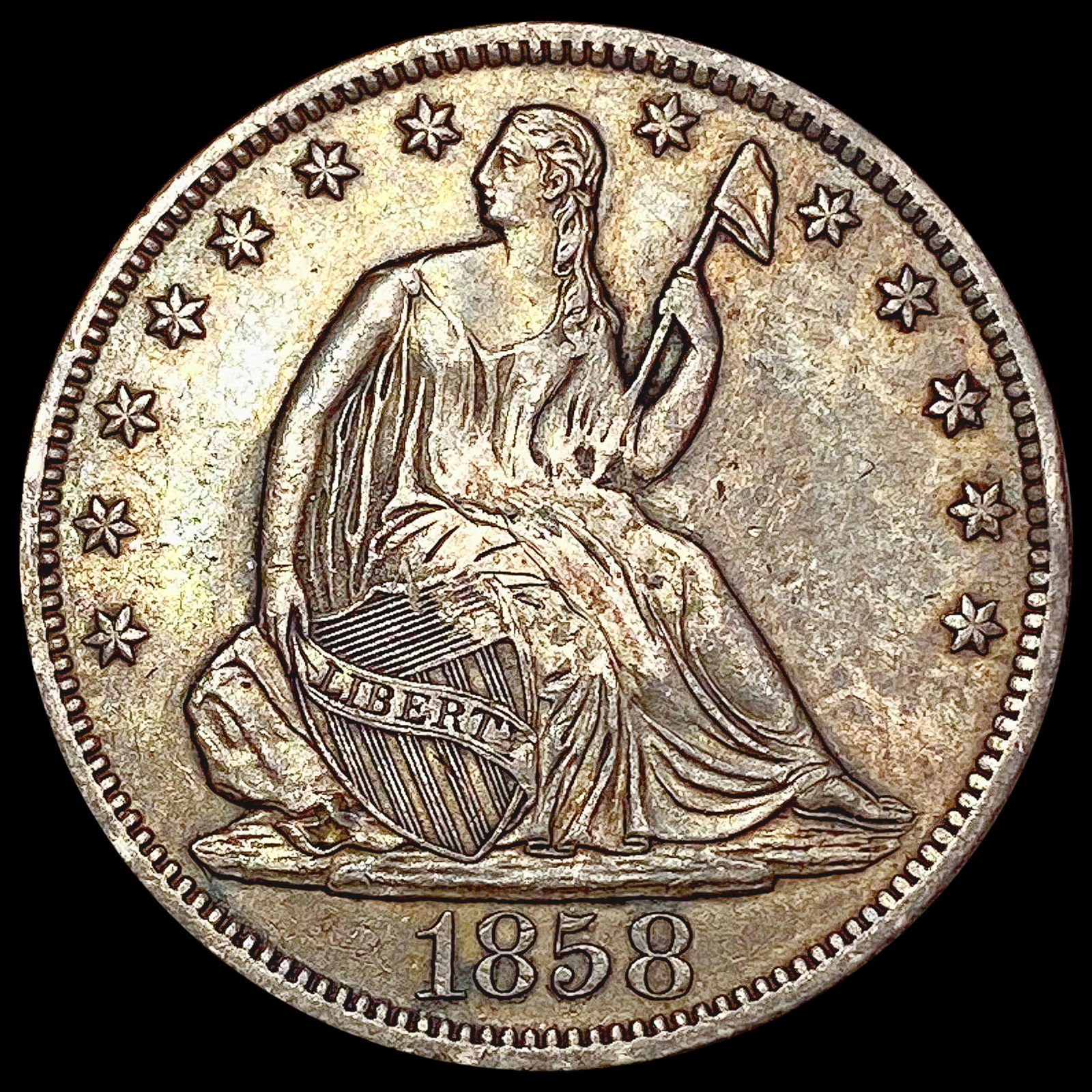 1858-S Seated Liberty Half Dollar CLOSELY UNCIRCULATED (1 of 2)