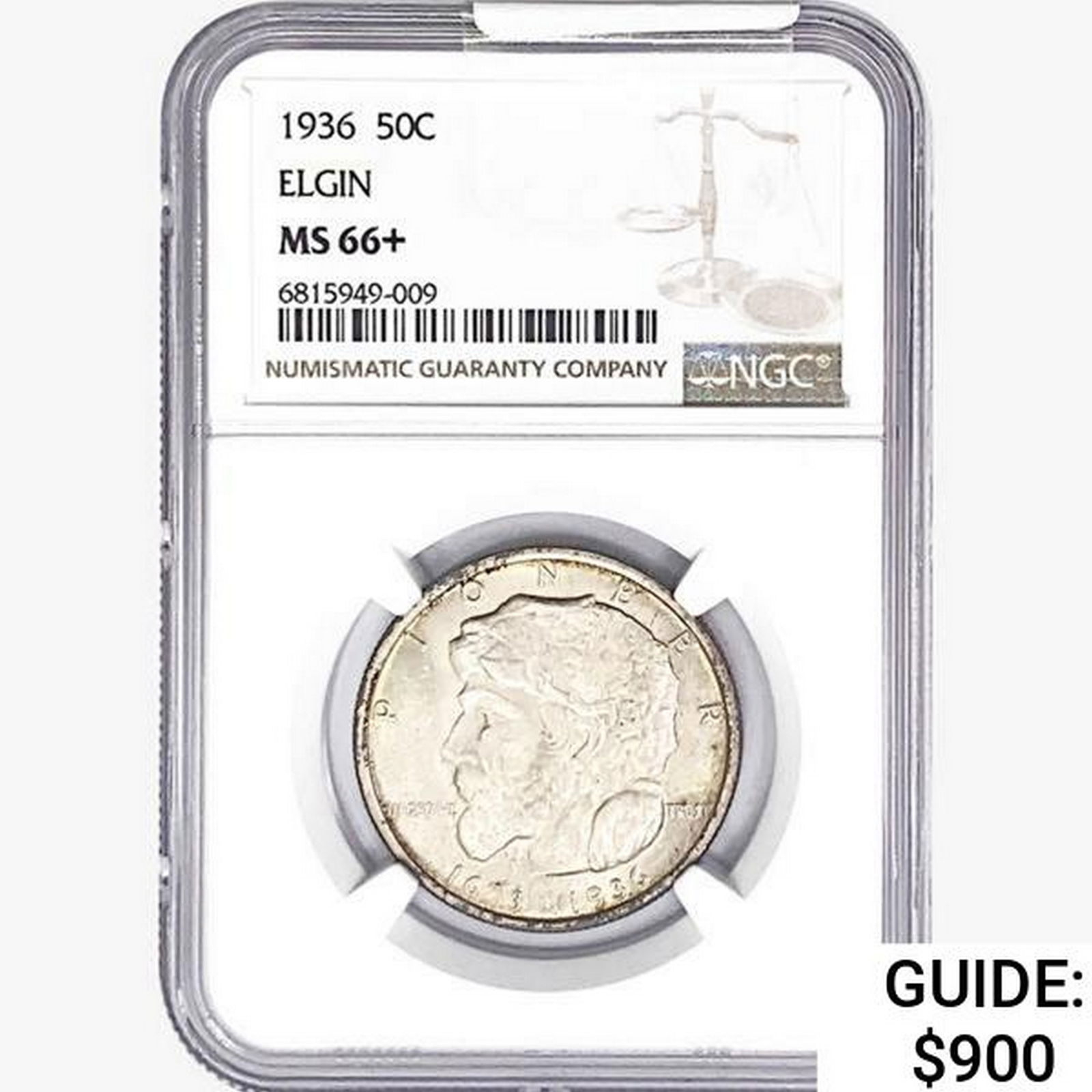 1936 Elgin Half Dollar NGC MS66+ (1 of 2)