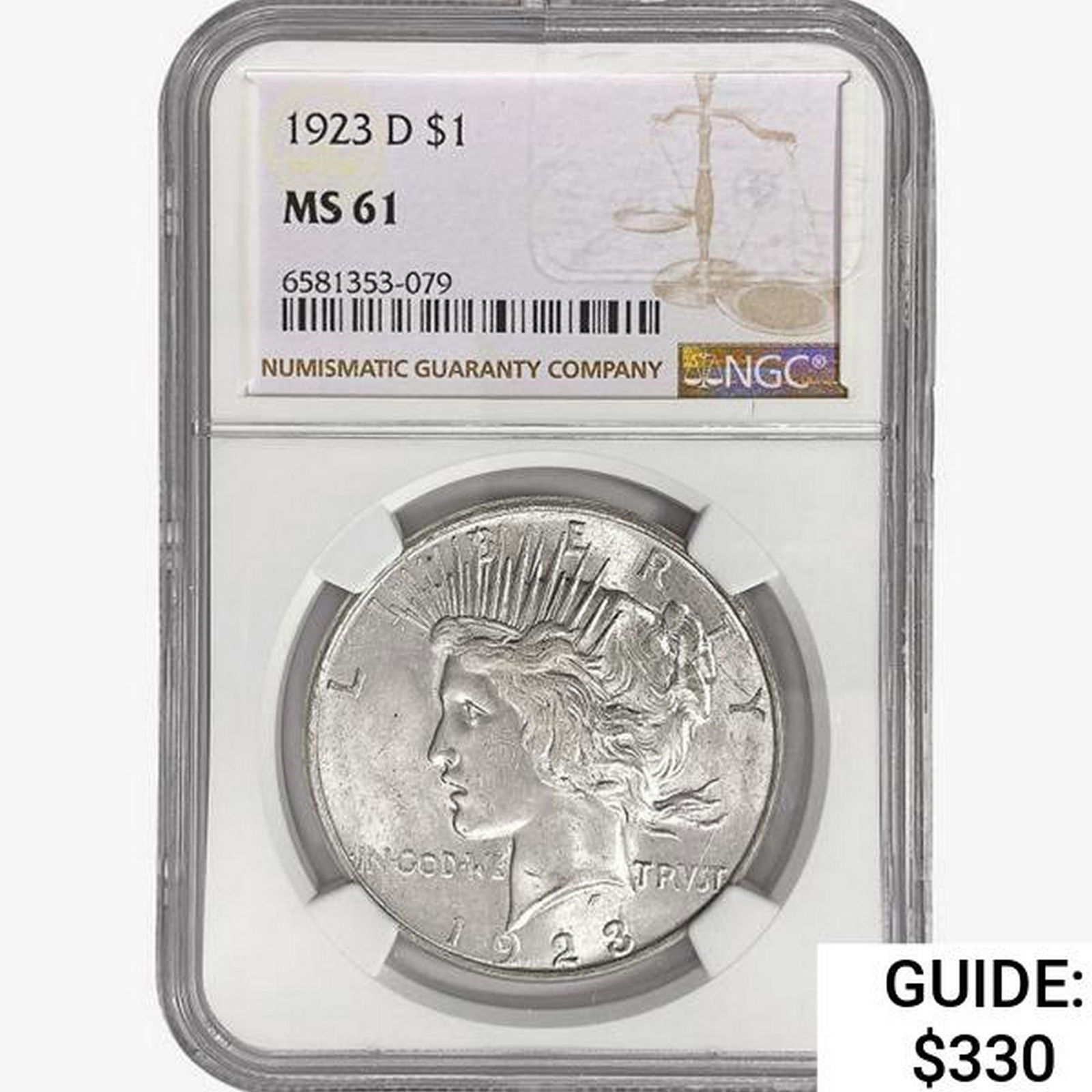 1923-D Silver Peace Dollar NGC MS61 (1 of 2)