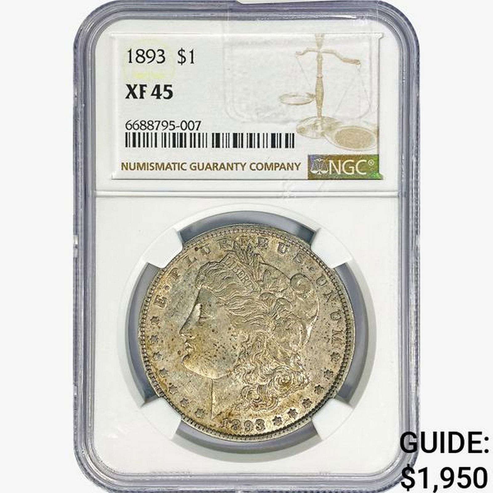 1893 Morgan Silver Dollar NGC XF45 (1 of 2)