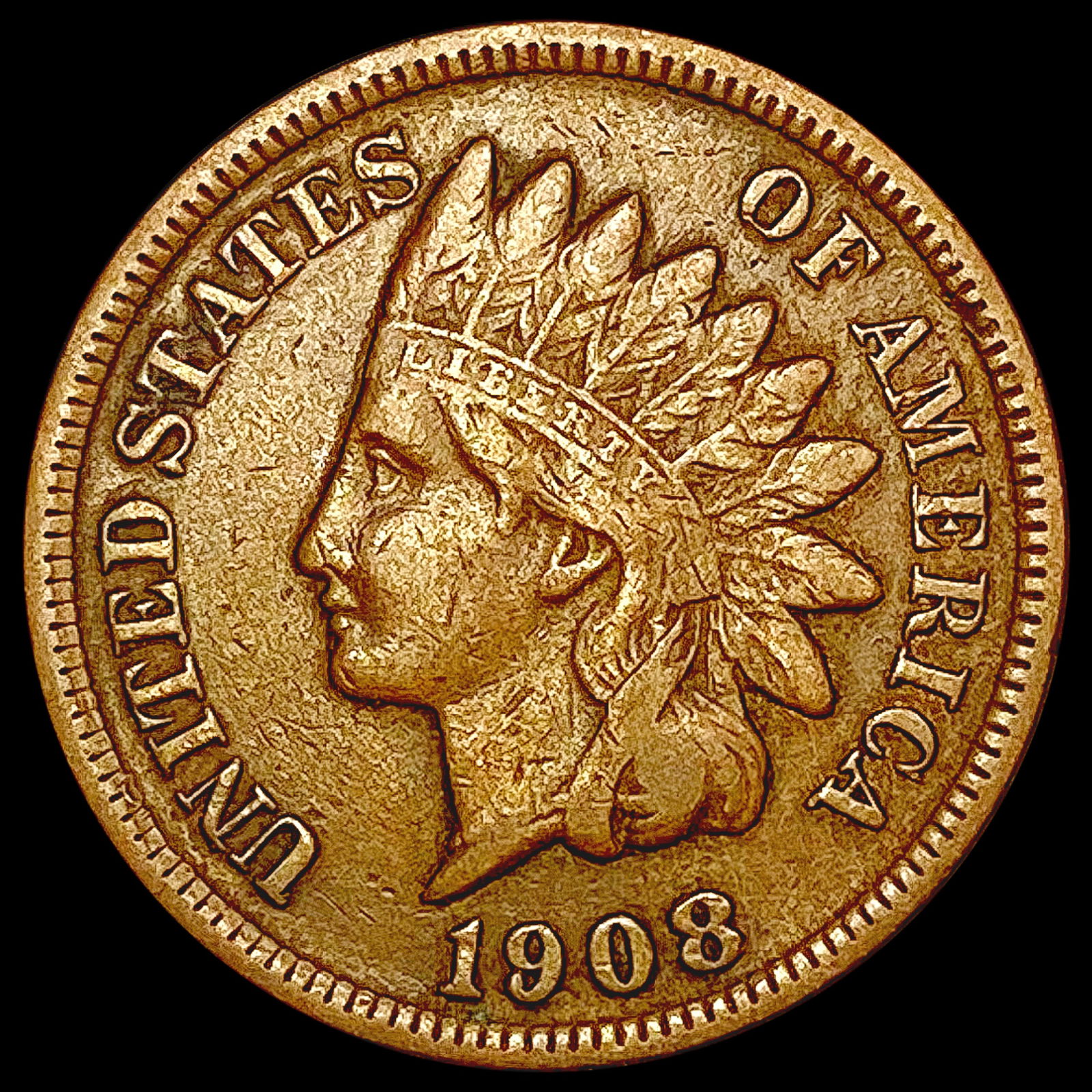 1908 S Indian Head Cent NEARLY UNCIRCULATED (1 of 2)