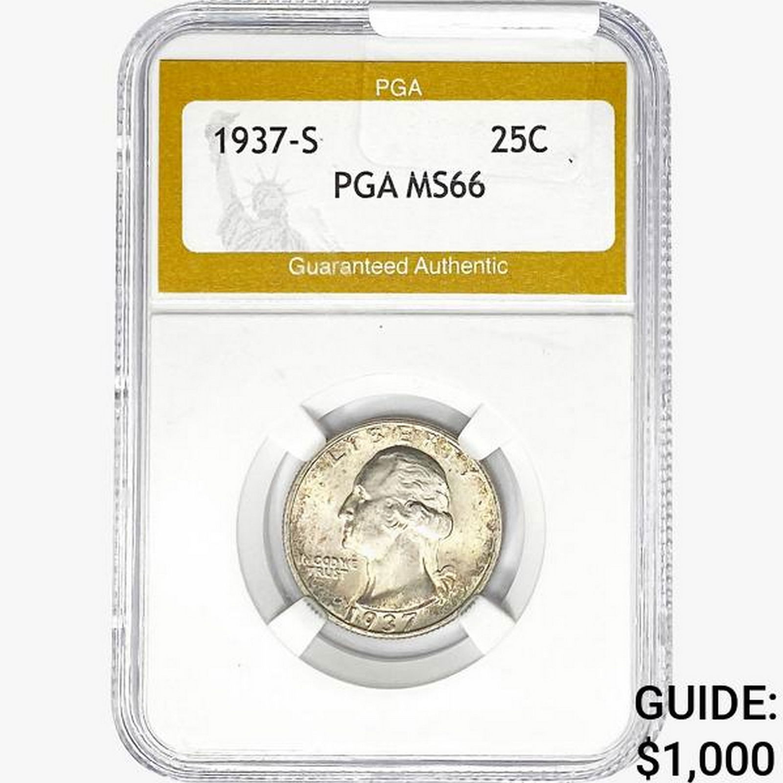1937-S Washington Silver Quarter PGA MS66 (1 of 2)