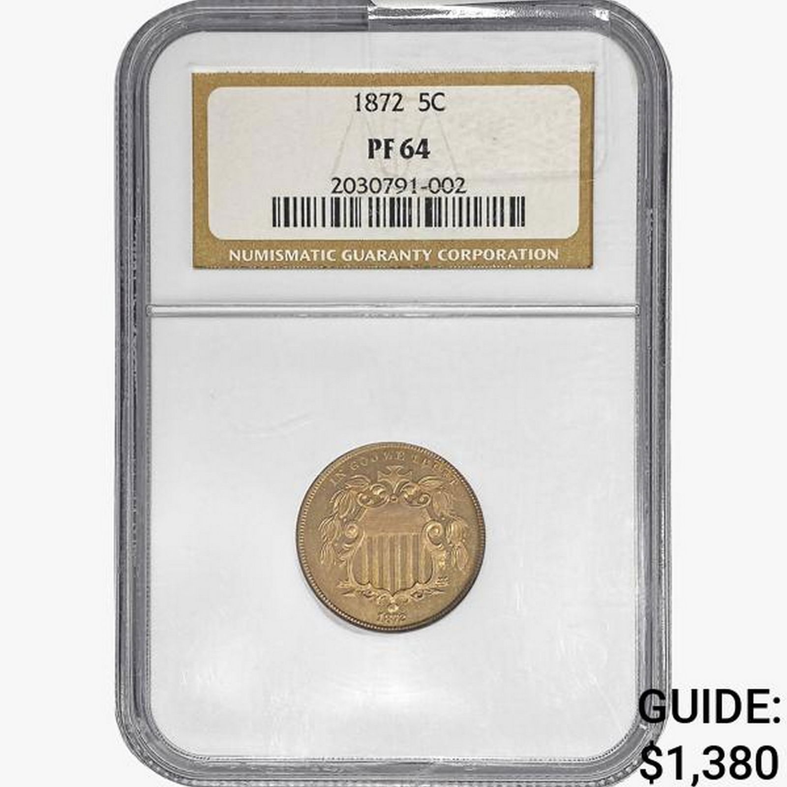 1872 Shield Nickel NGC PF64 (1 of 2)
