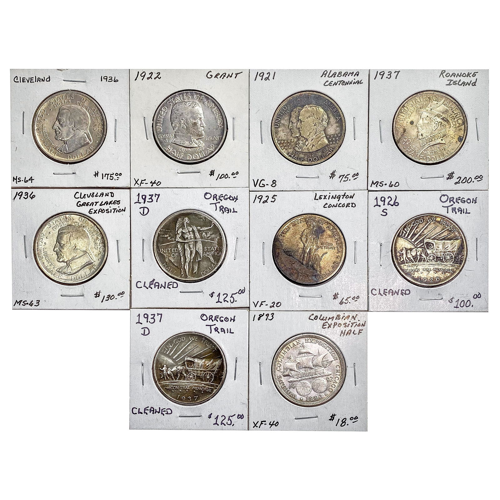 [10] 1893-1937 Assorted Commemorative Half Dollars (1 of 2)