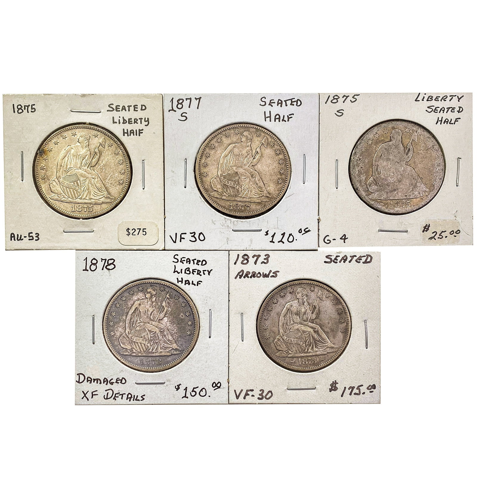 [5] 1873-1878 Seated Liberty Half Dollar (1 of 2)