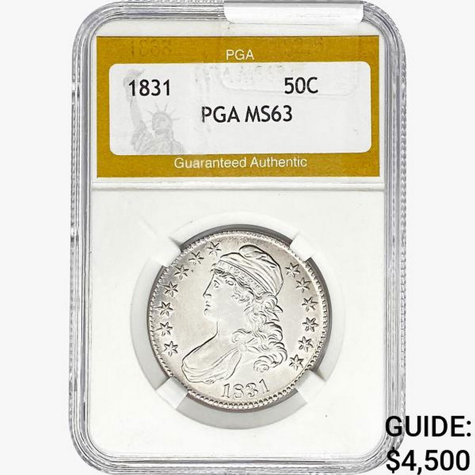 1831 Capped Bust Half Dollar PGA MS63 (1 of 2)