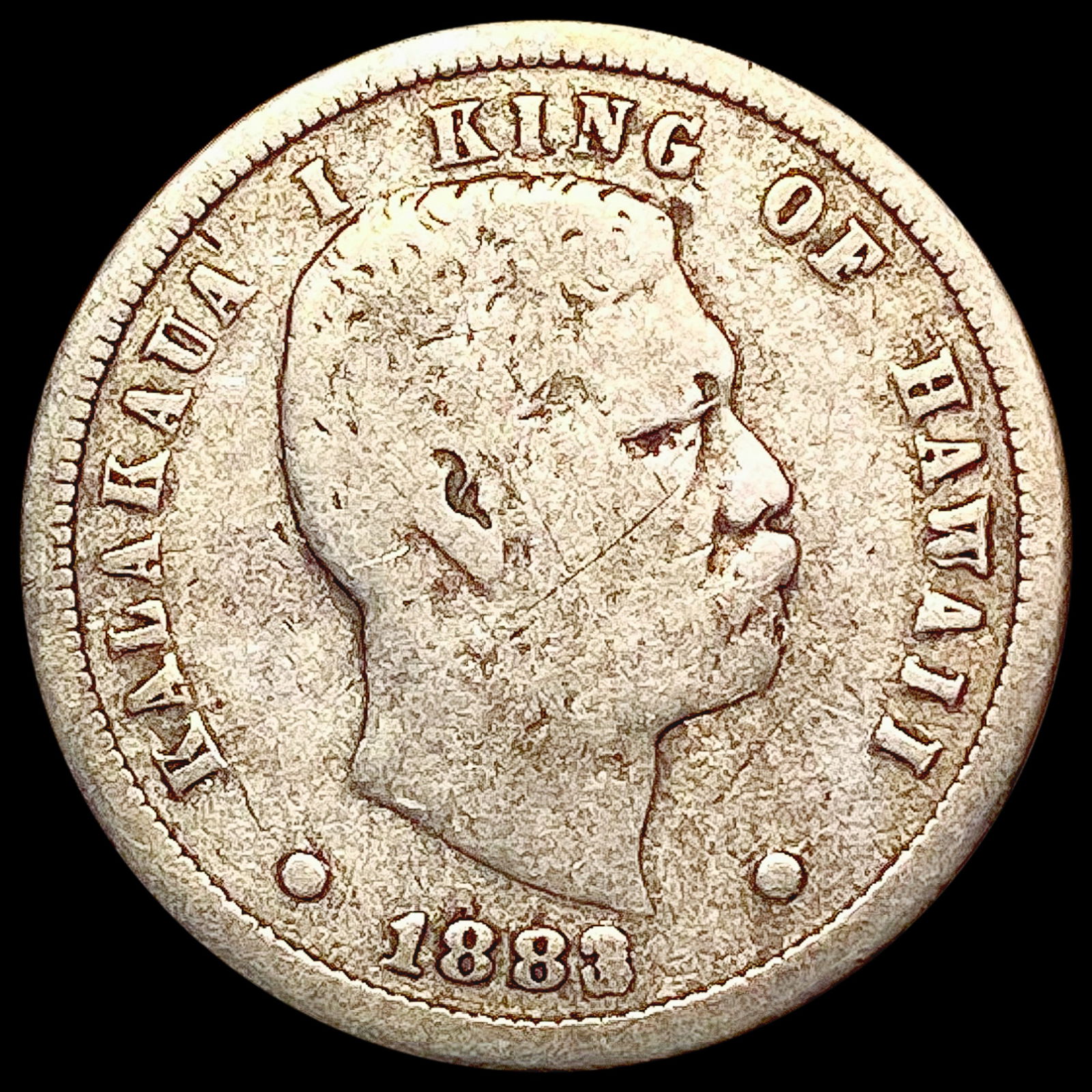 1883 Kingdom of Hawaii Dime NICELY CIRCULATED (1 of 2)
