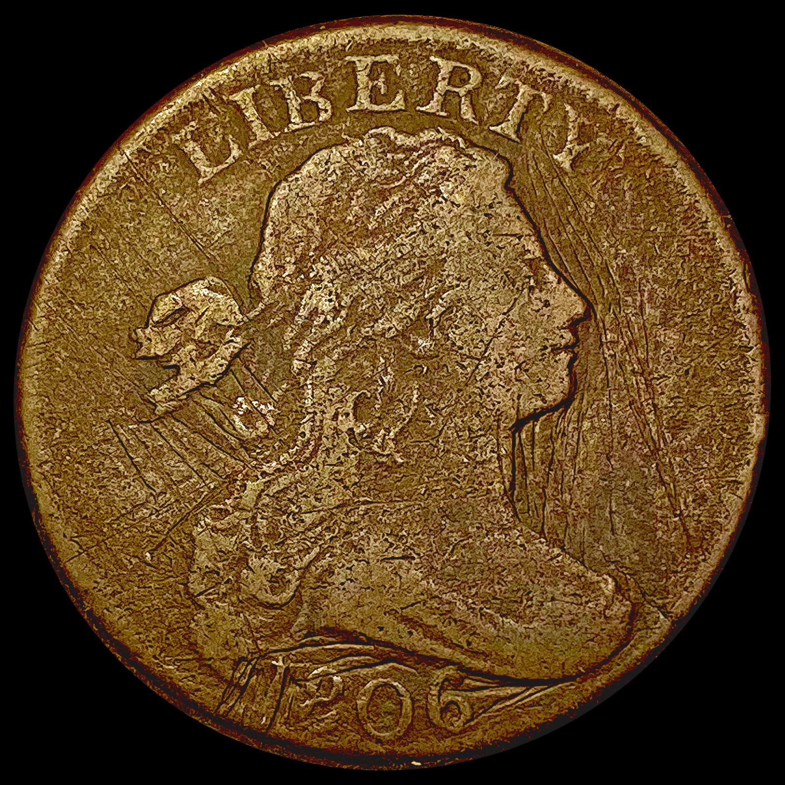 1806 Draped Bust Large Cent NICELY CIRCULATED (1 of 2)