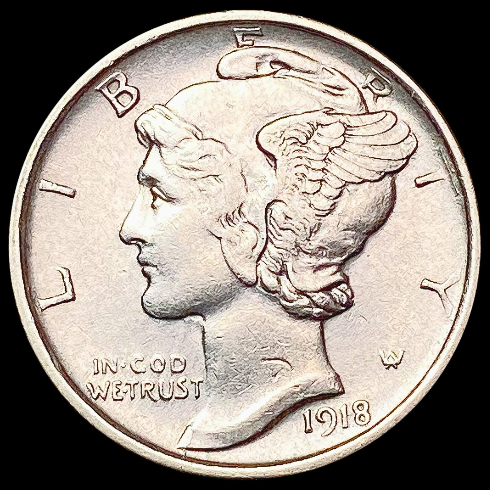 1918-D Mercury Dime CHOICE AU (1 of 2)