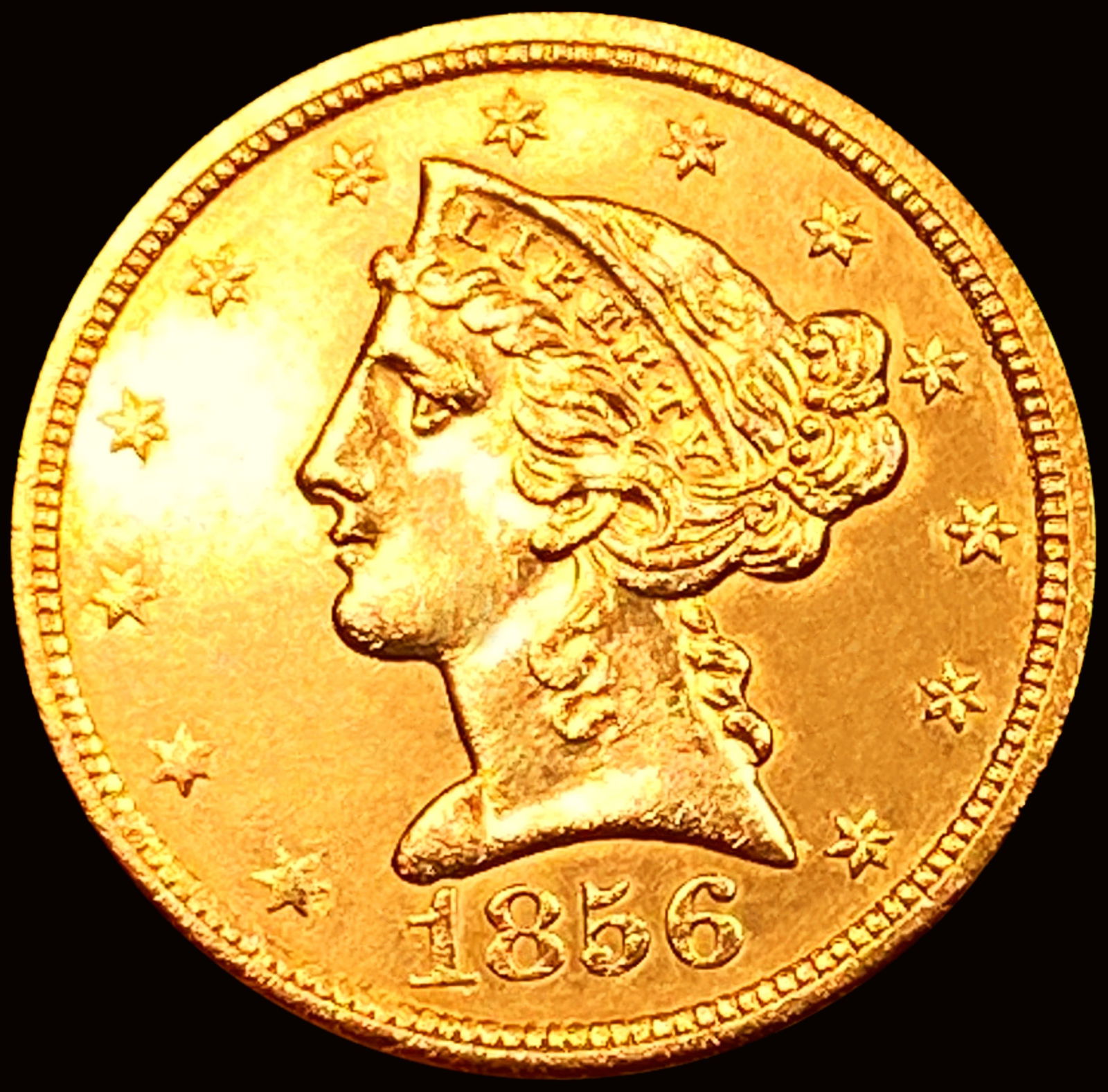 1856-O $5 Gold Half Eagle UNCIRCULATED (1 of 2)