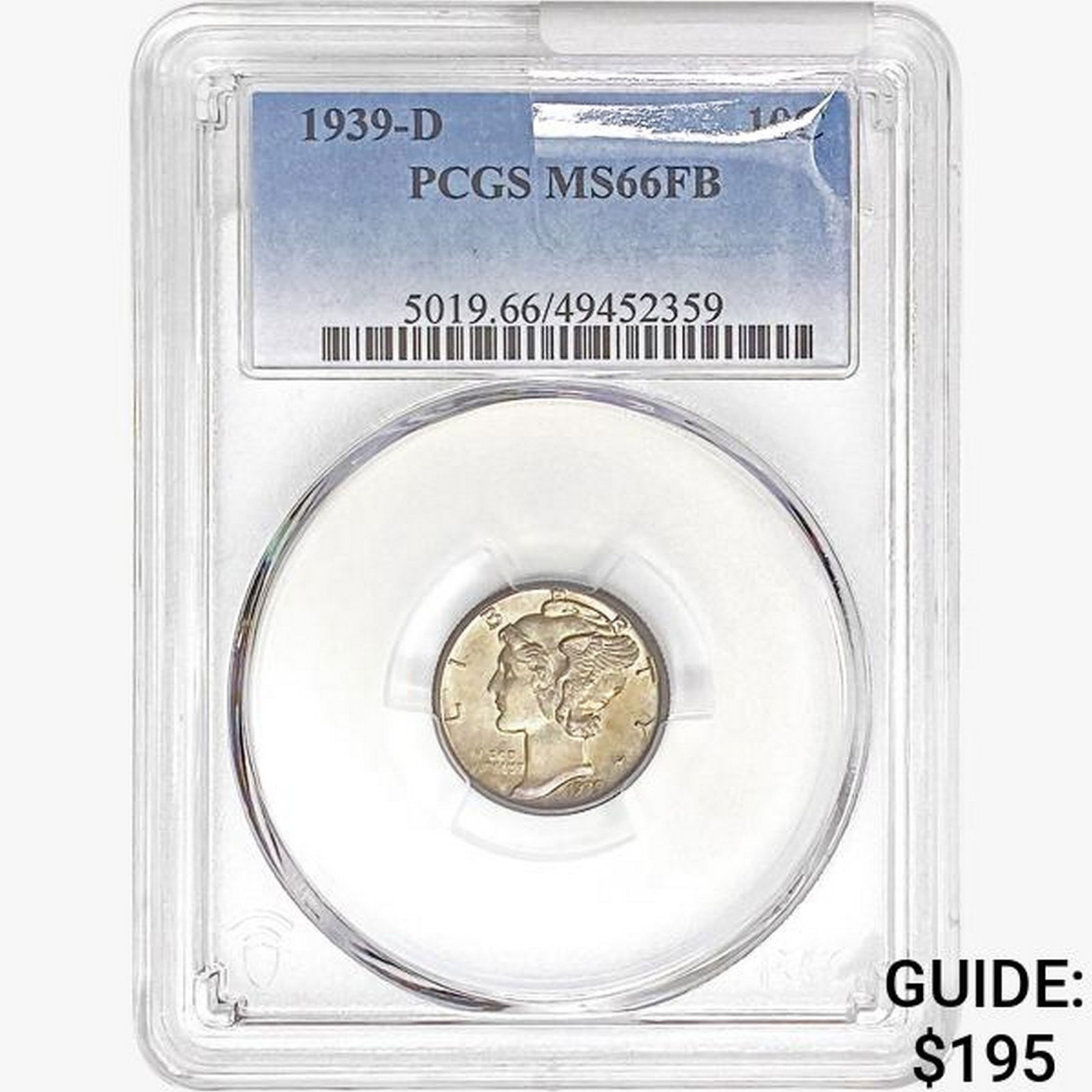 1939-D Mercury Silver Dime PCGS MS66 FB (1 of 2)