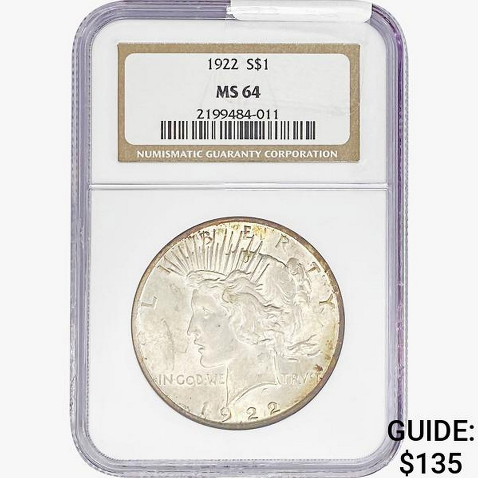 1922 Silver Peace Dollar NGC MS64 (1 of 2)
